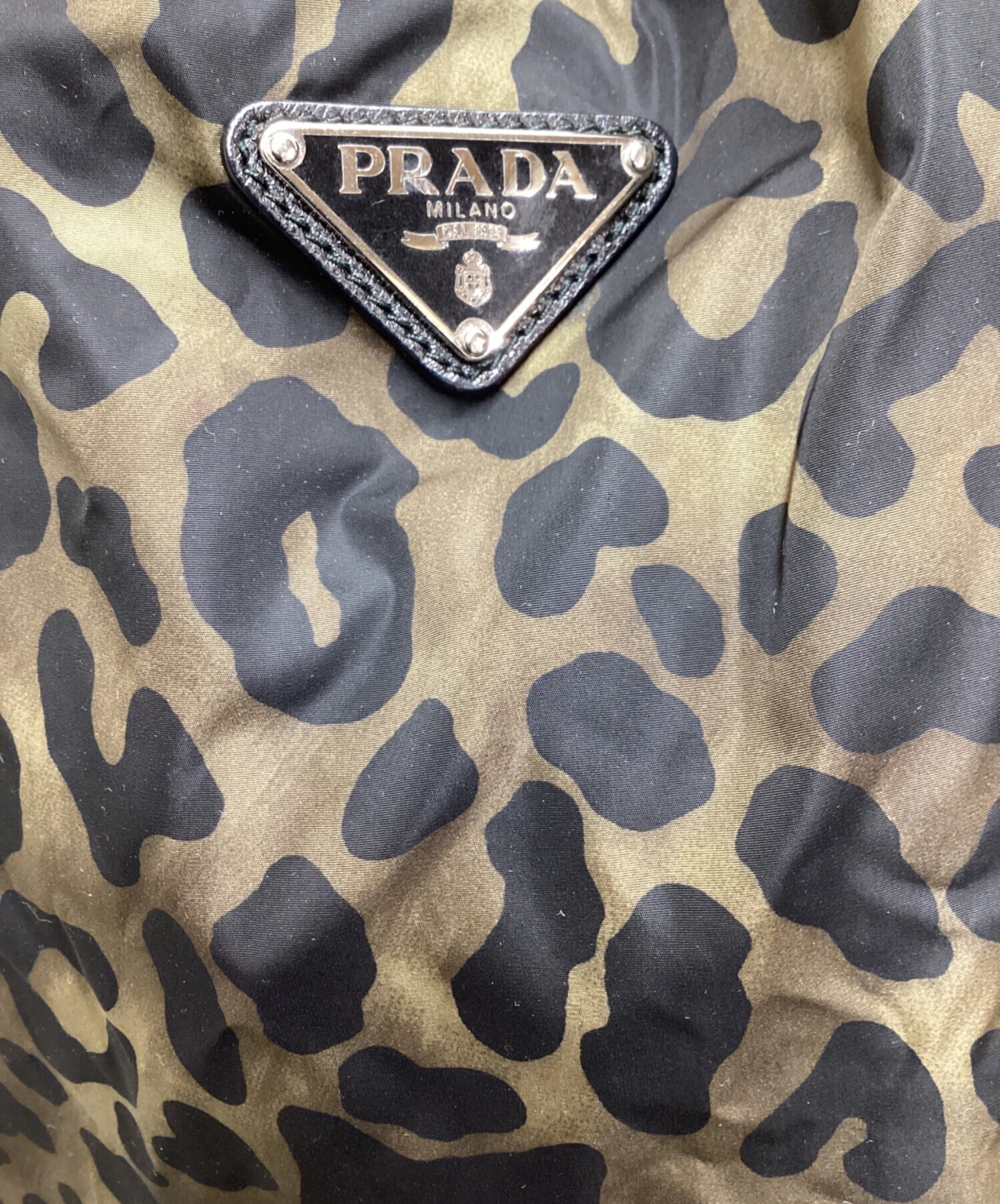 中古・古着通販】PRADA (プラダ) ナイロンレオパード柄エコバッグ