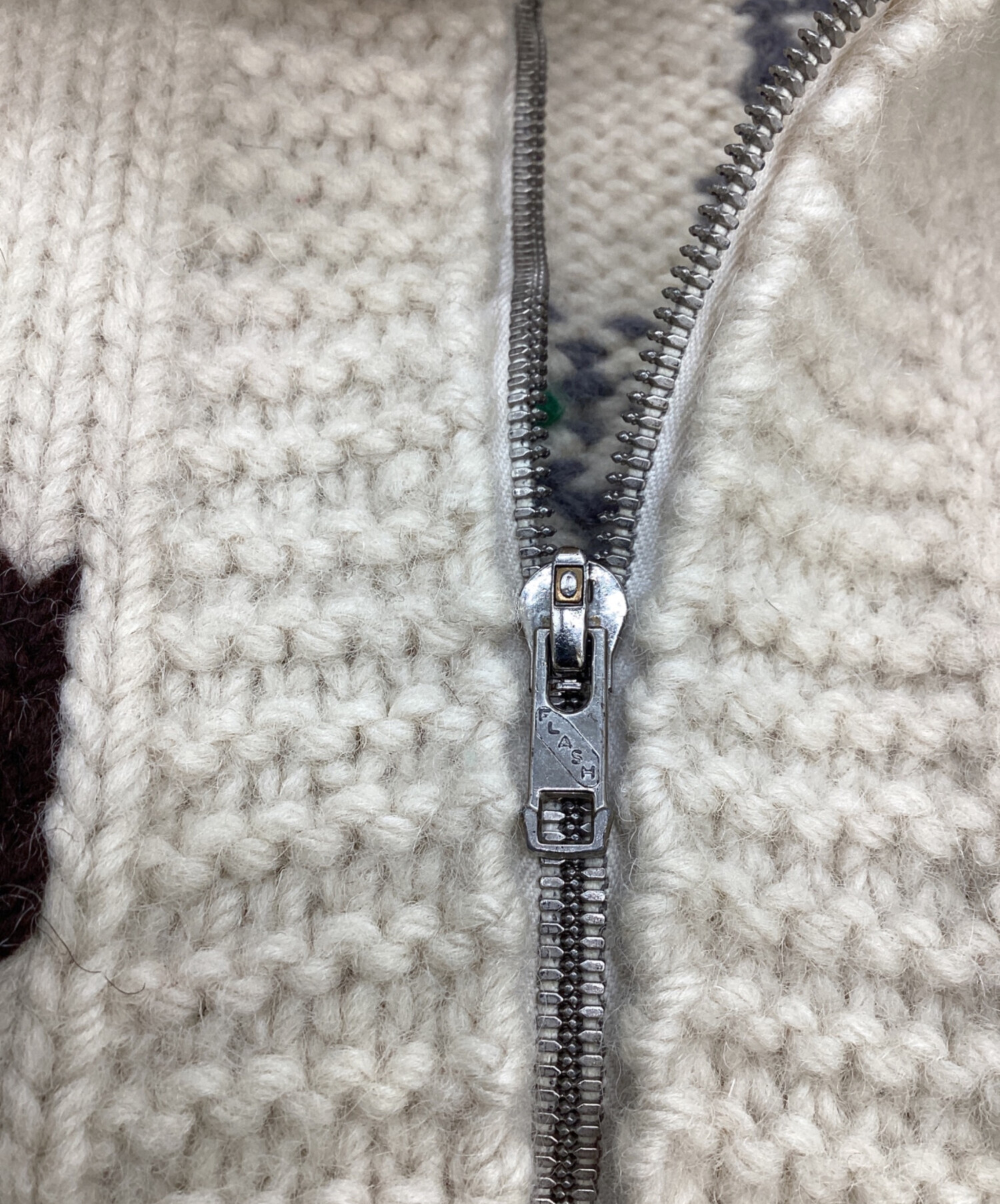 古着】FAB ニット カウチン アイボリー 70s 80s 70年代 80年代