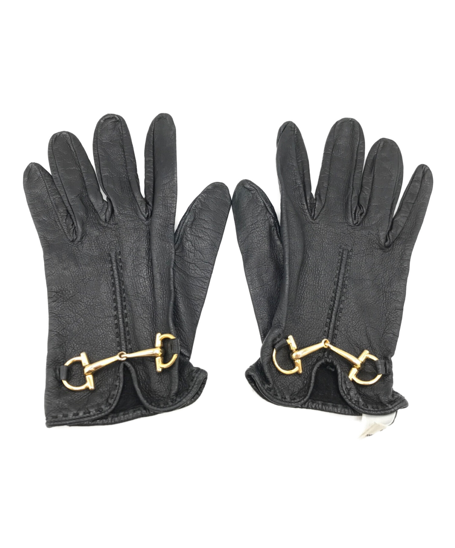 中古・古着通販】GUCCI (グッチ) ホースビットレザーグローブ ブラック