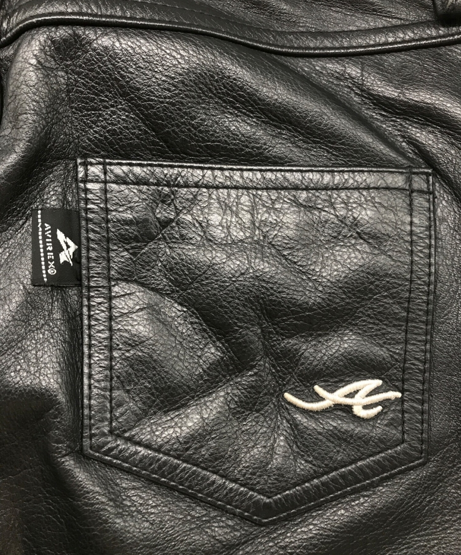 中古・古着通販】AVIREX (アヴィレックス) レザーパンツ ブラック