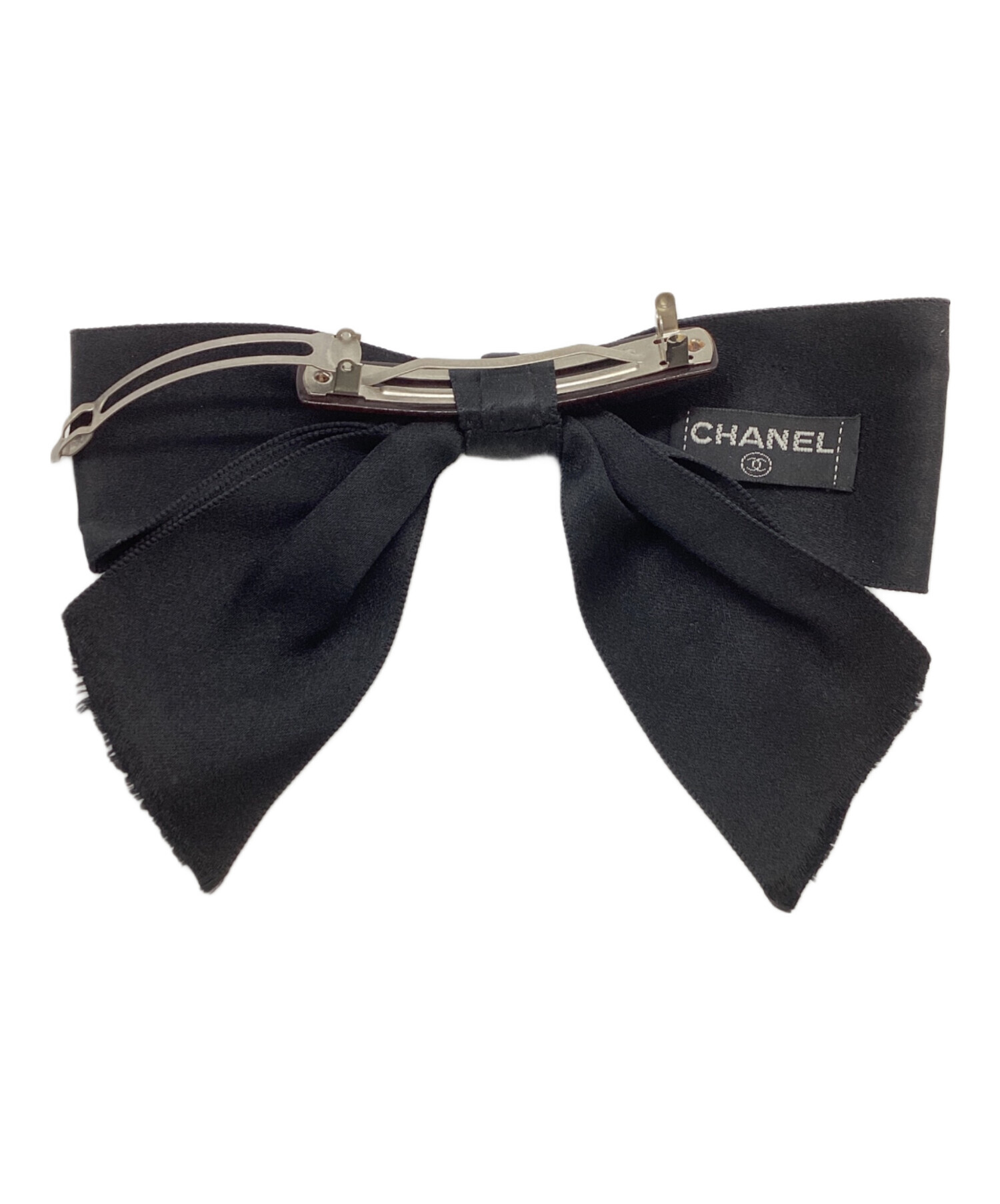 中古・古着通販】CHANEL (シャネル) リボンバレッタ ブラック