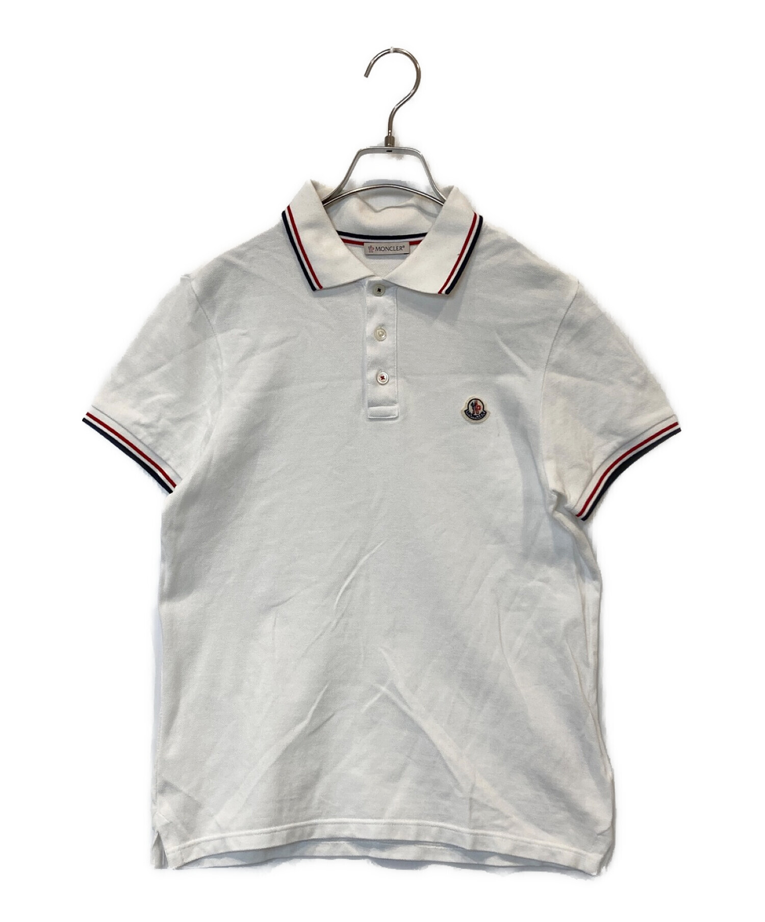 中古・古着通販】MONCLER (モンクレール) ポロシャツ ホワイト サイズ