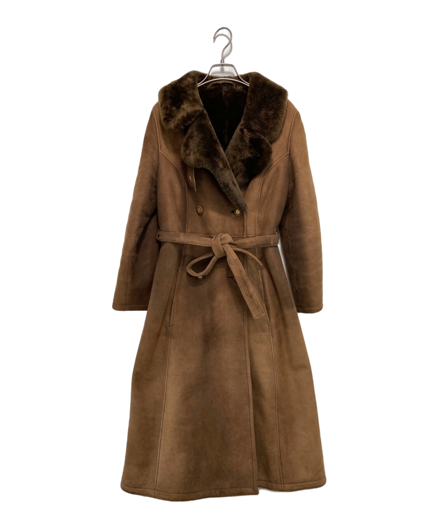 中古・古着通販】LOEWE (ロエベ) ムートンコート ブラウン サイズ:40