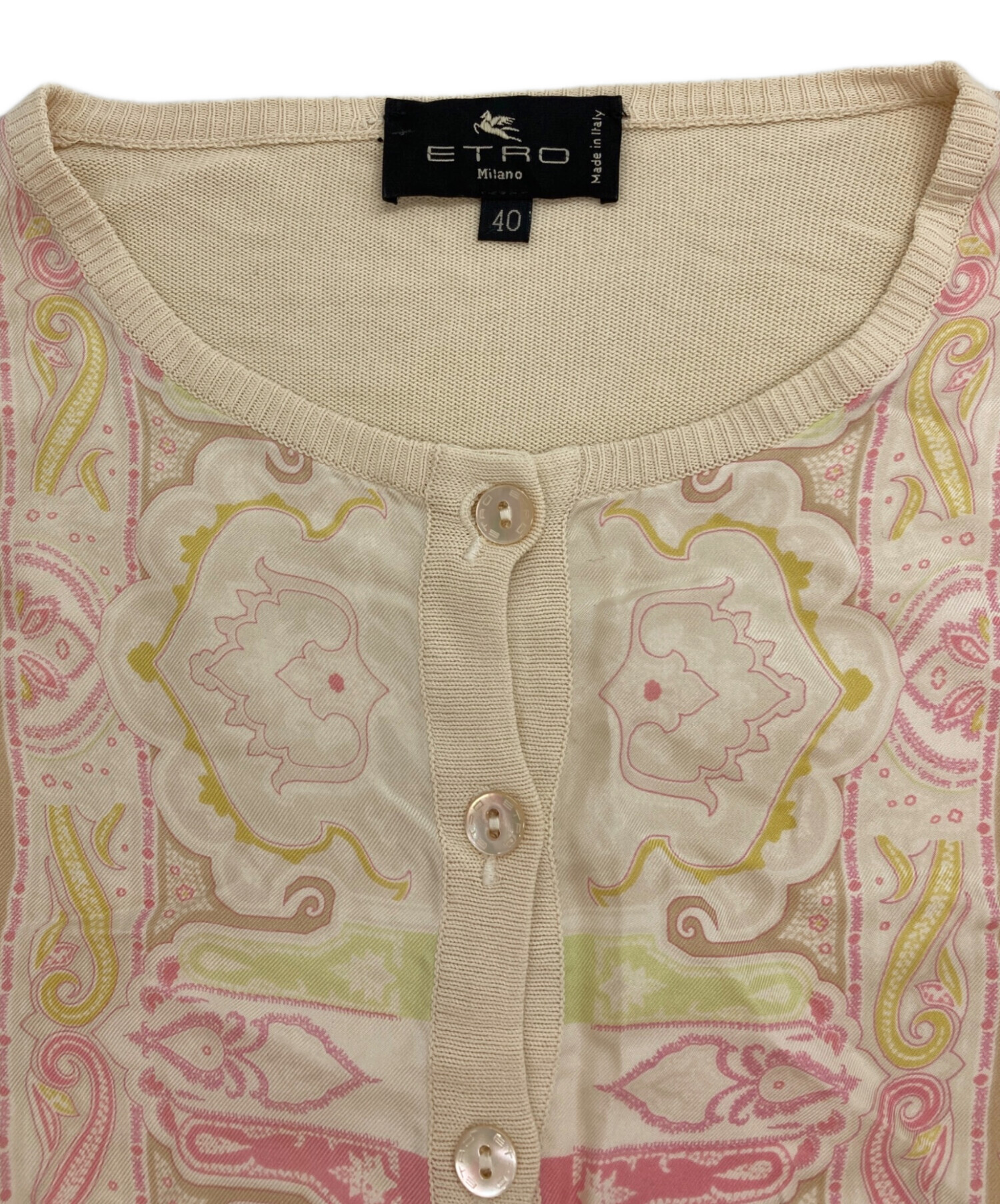 中古・古着通販】ETRO (エトロ) シルク切り替えニットカーディガン