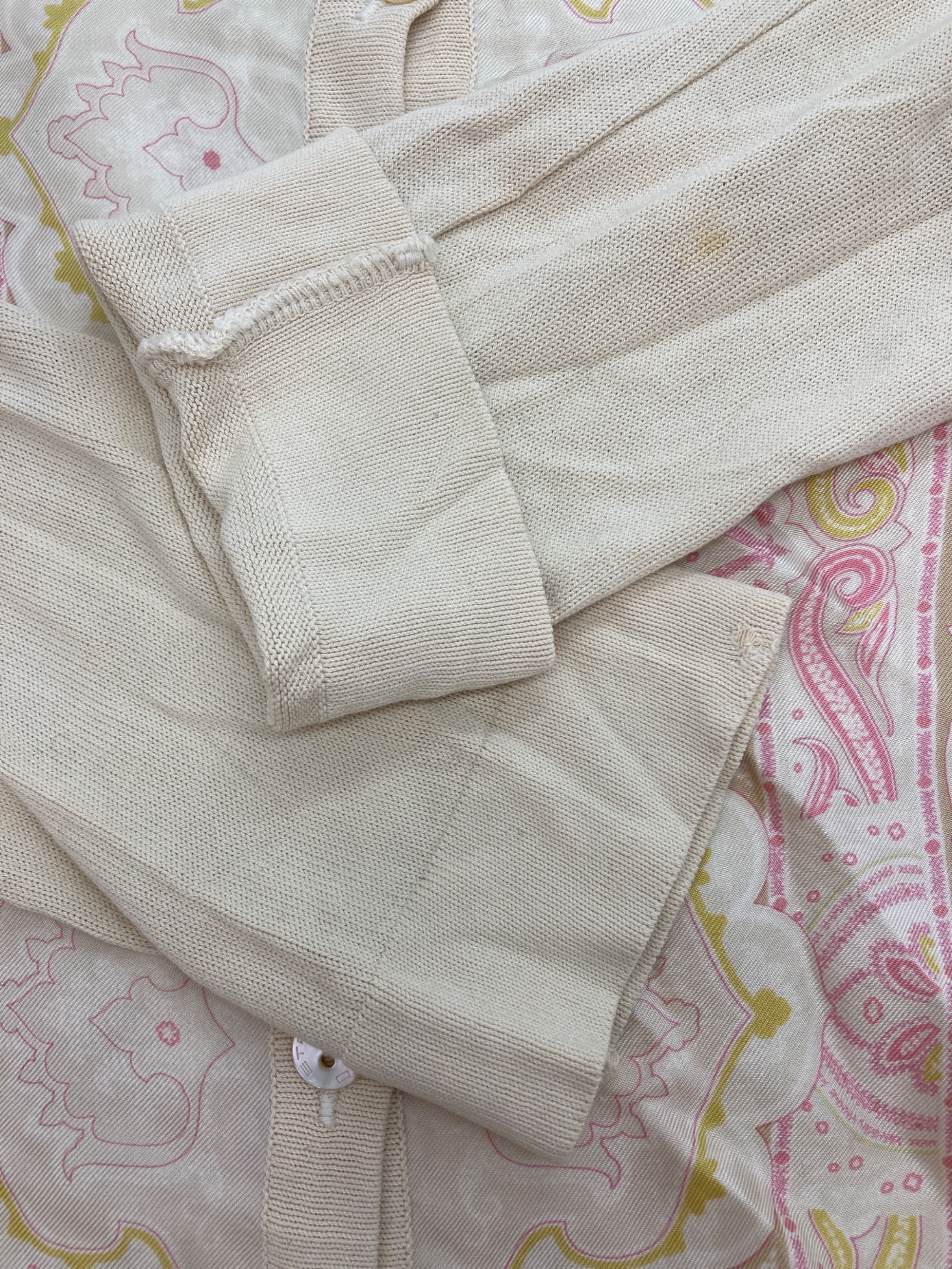 中古・古着通販】ETRO (エトロ) シルク切り替えニットカーディガン