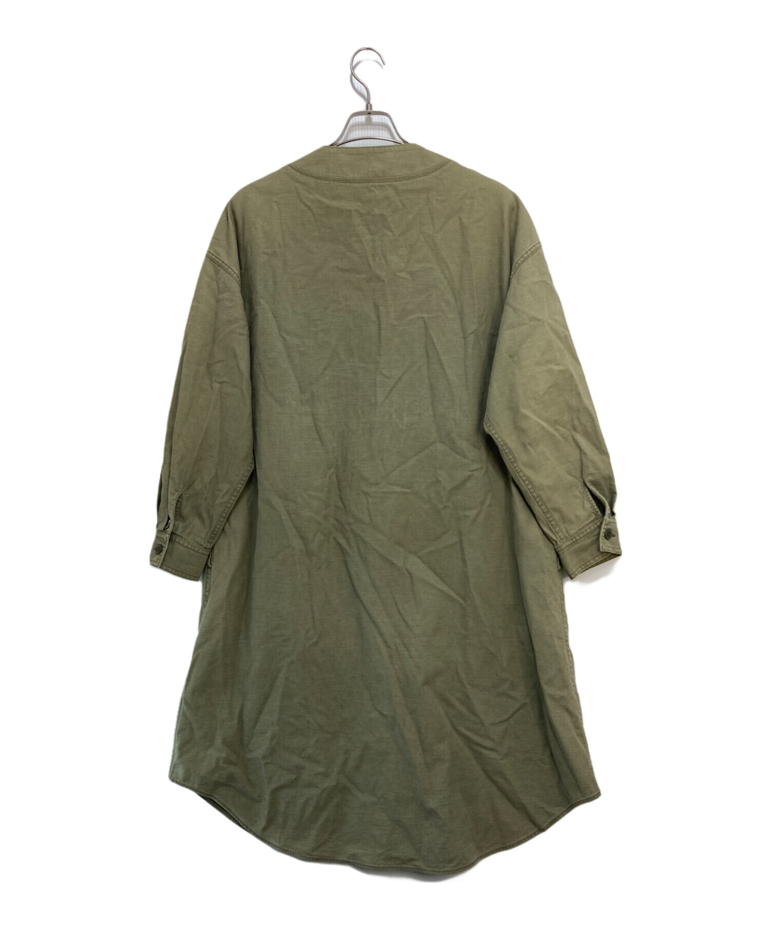 中古・古着通販】LIMI feu (リミフゥ) ノーカラーコート カーキ サイズ