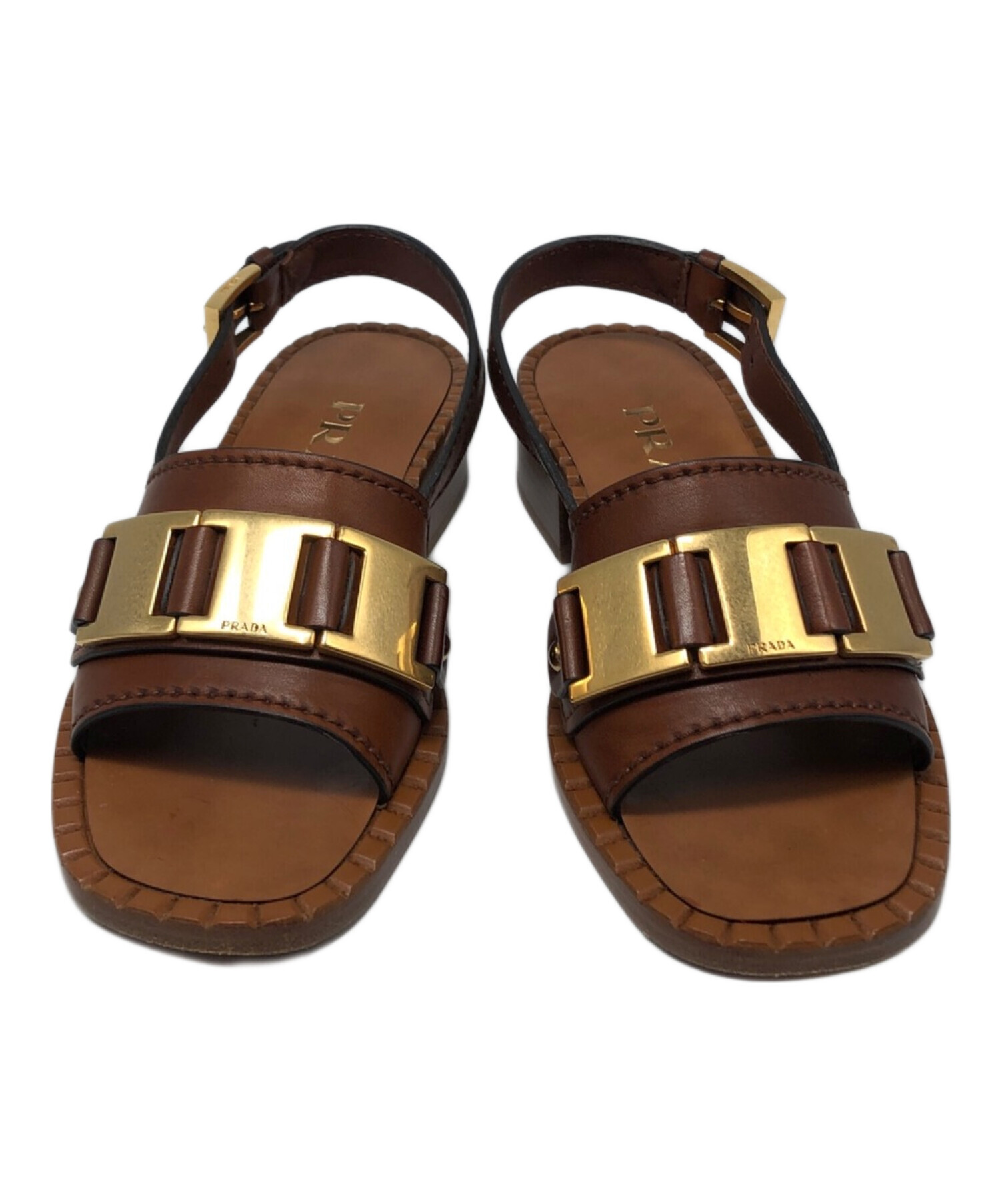 中古・古着通販】PRADA (プラダ) サンダル ブラウン サイズ:34 1/2