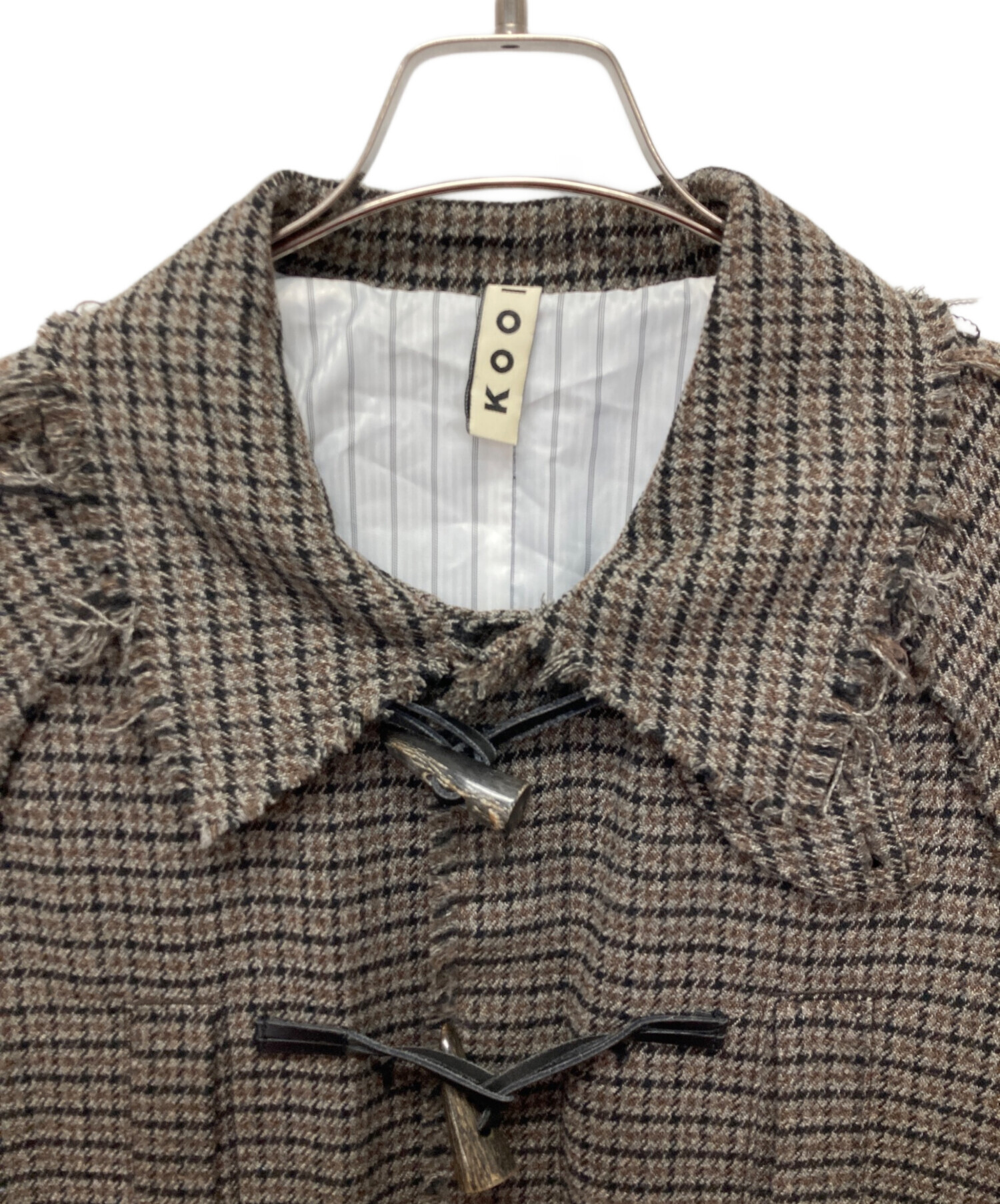 中古・古着通販】kooi (コーイ) MULTI-COLOR CHECK DUFFLE COAT