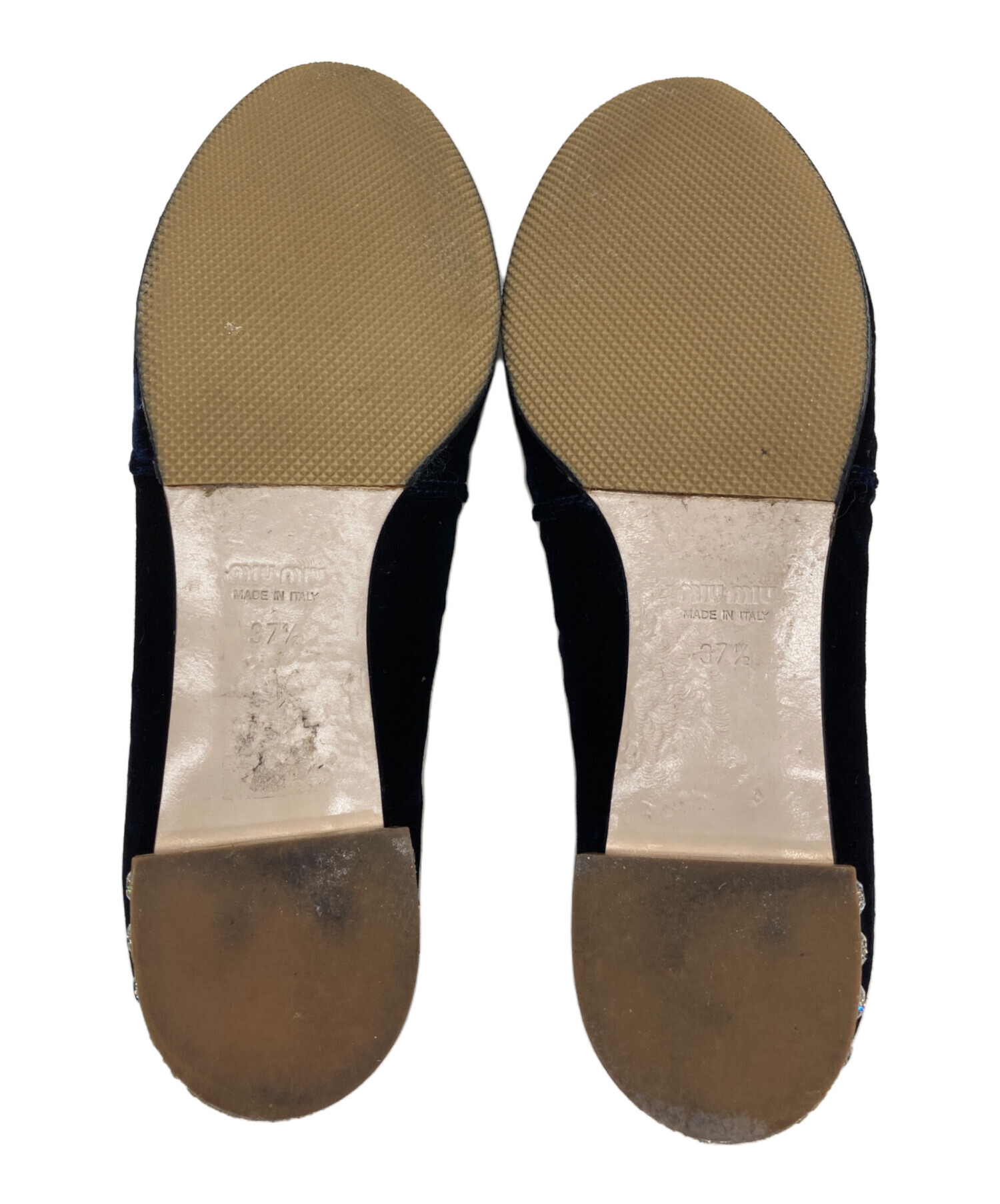 中古・古着通販】MIU MIU (ミュウミュウ) 刺繍ベロアオペラシューズ