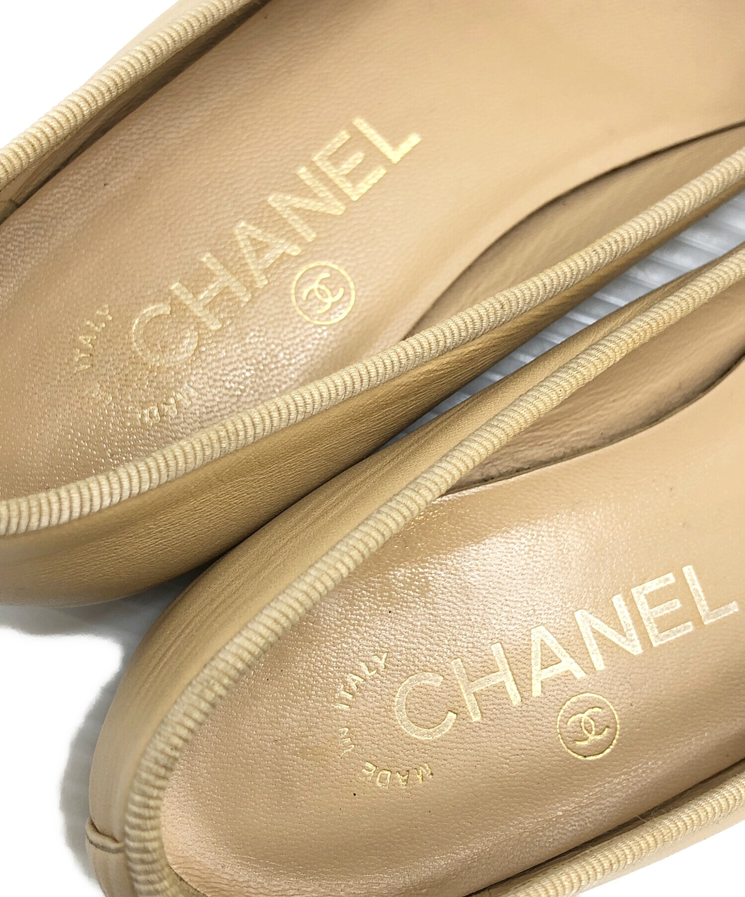 中古・古着通販】CHANEL (シャネル) バレエシューズ ベージュ サイズ