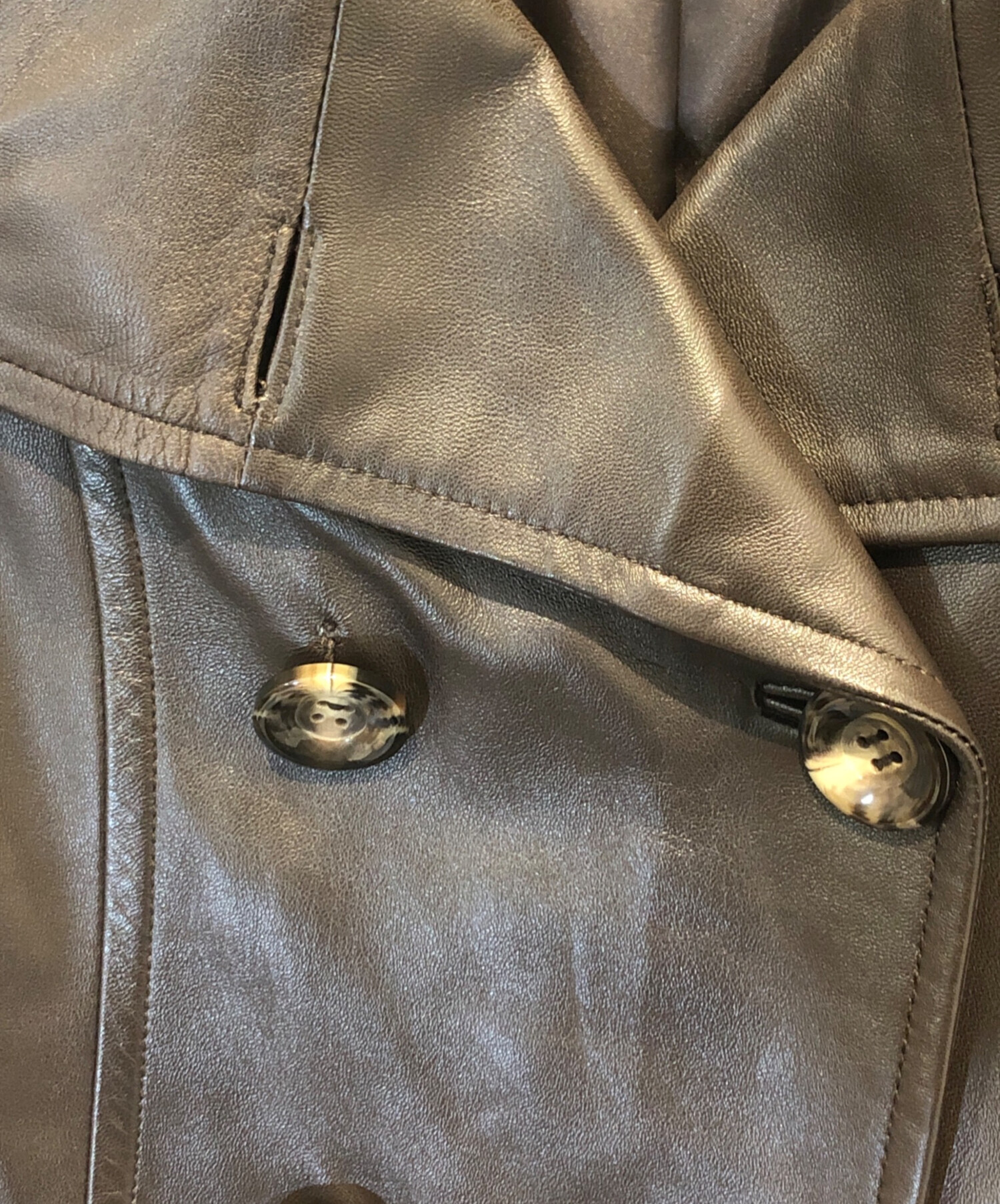 中古・古着通販】BALMAIN (バルマン) ラムレザートレンチコート