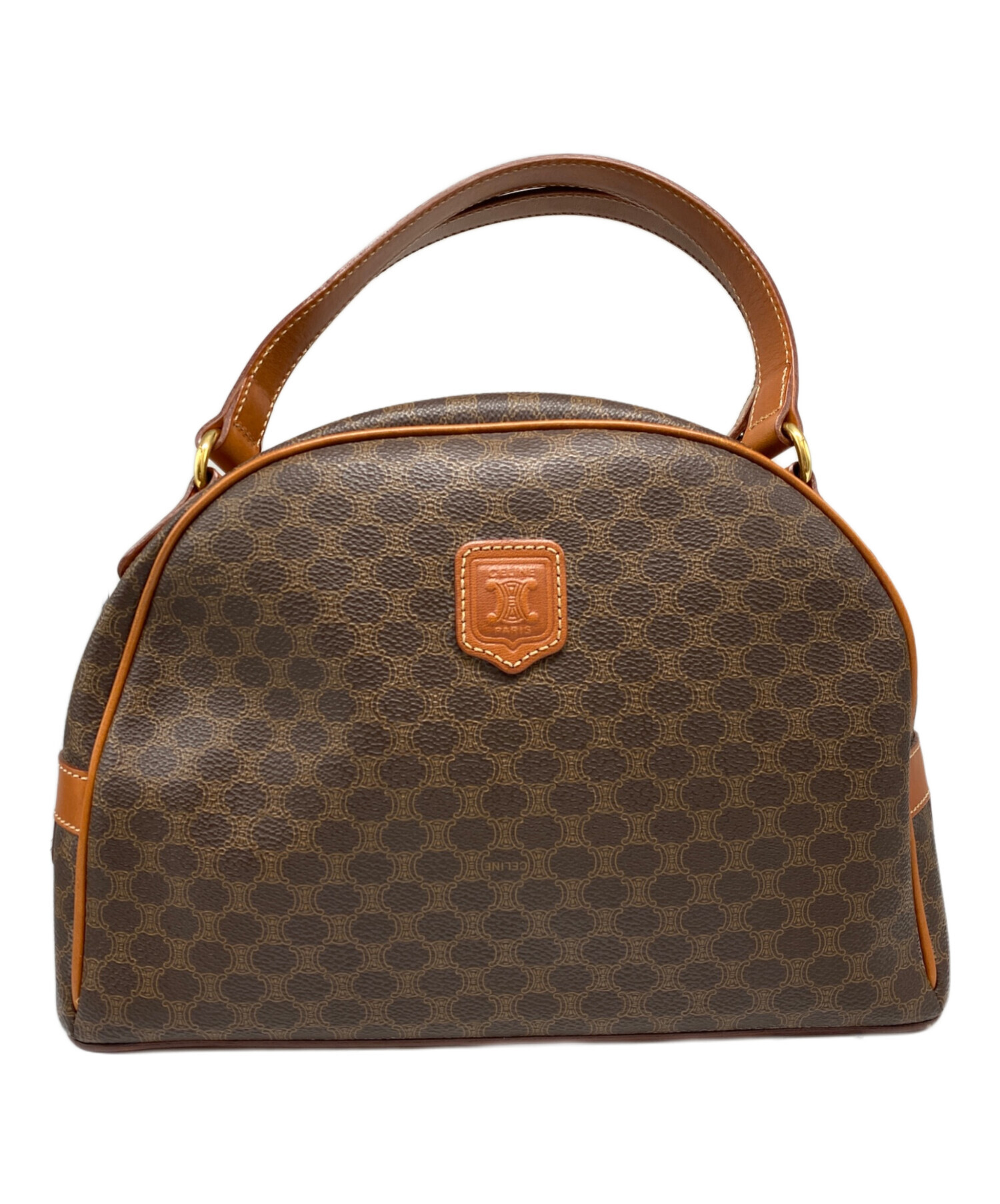 中古・古着通販】CELINE (セリーヌ) マカダム柄ハンドバッグ ブラウン