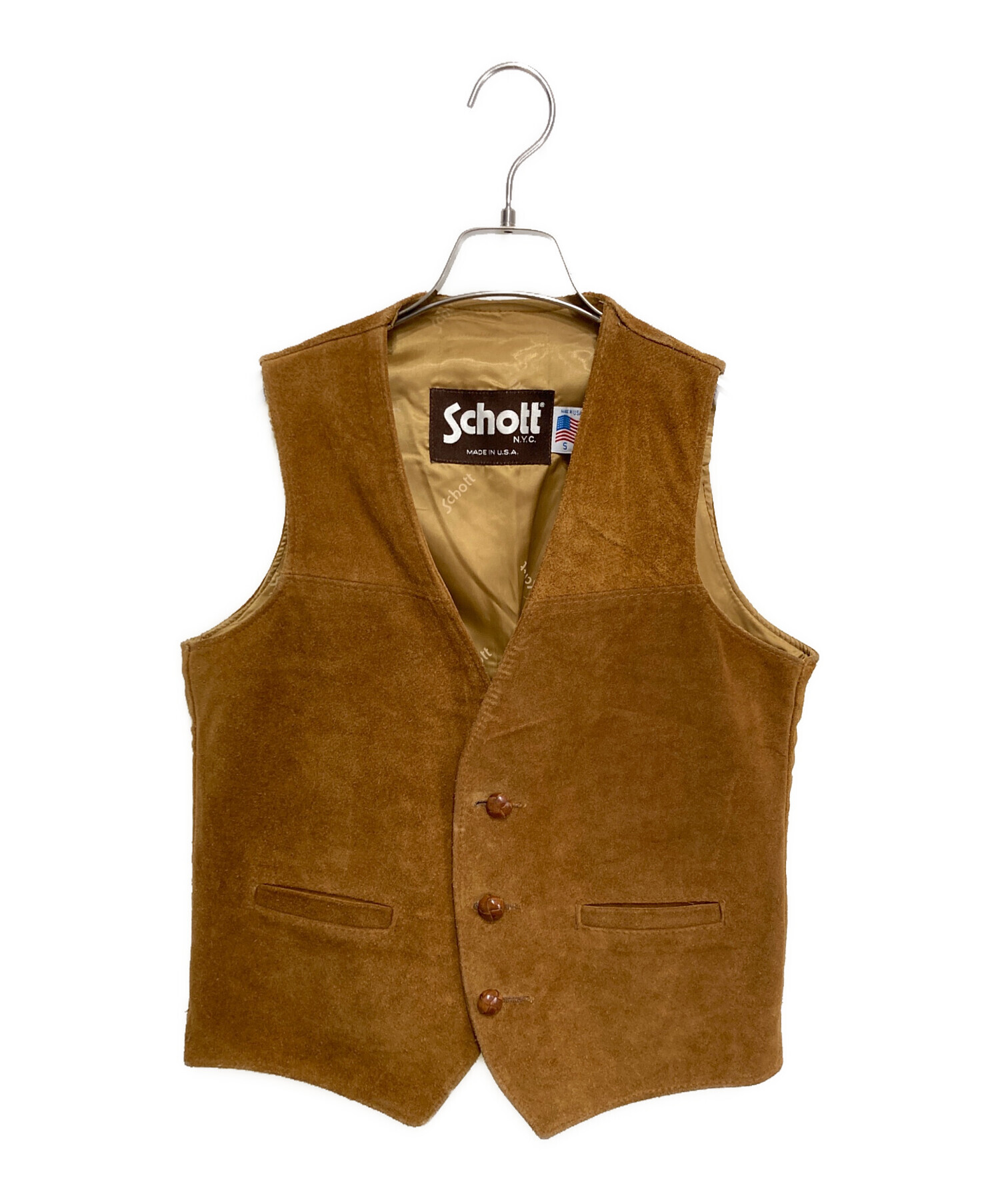 中古・古着通販】shott (ショット) スエードベスト ブラウン サイズ:S