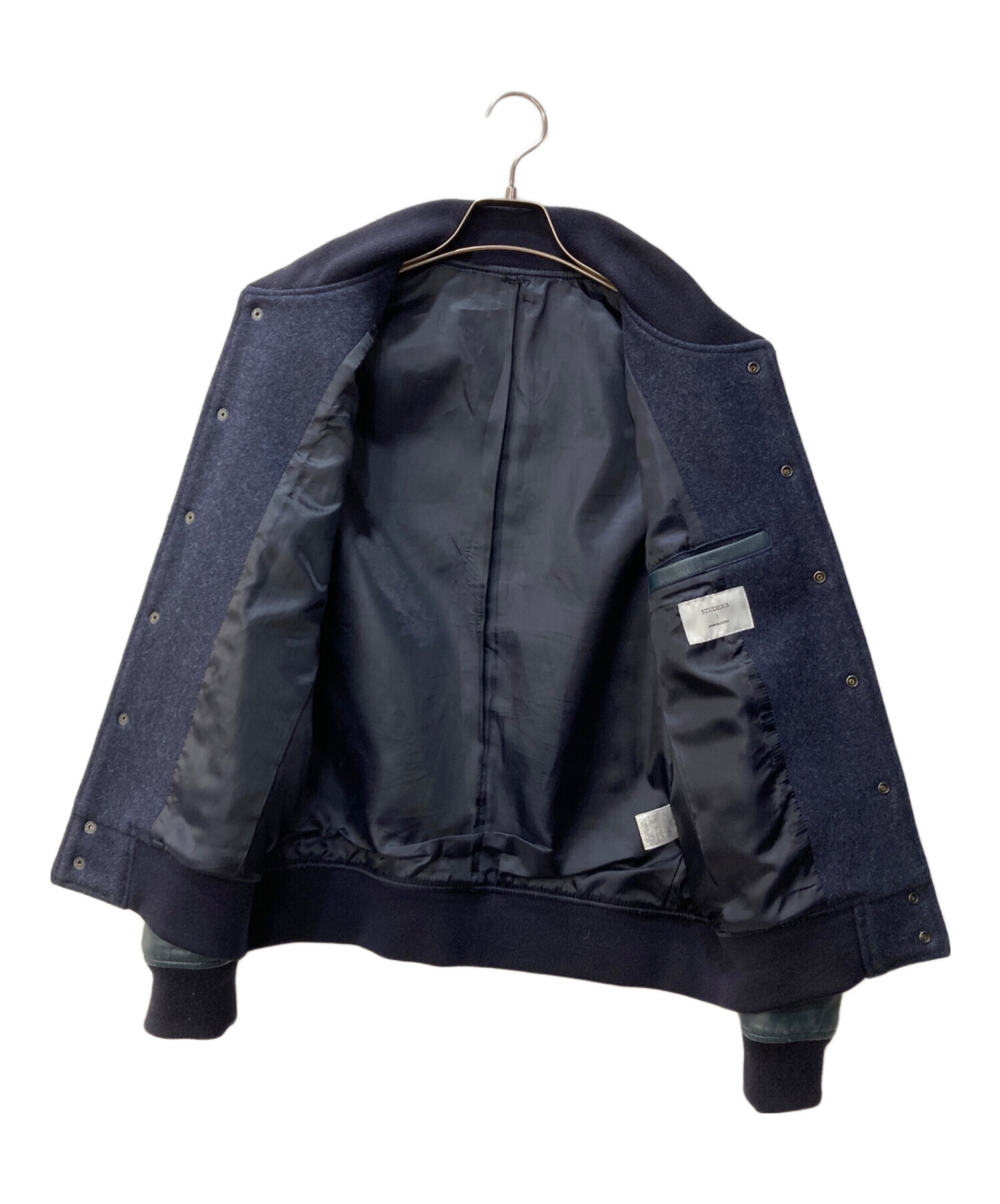 中古・古着通販】STUDIOUS (ステュディオス) レザー切替スタジャン