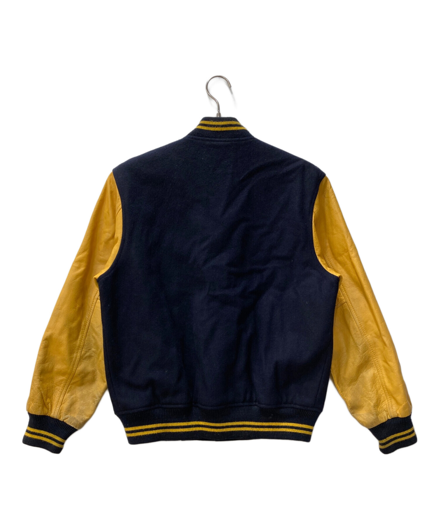 中古・古着通販】MACBETH (マクベス) レザー切替スタジャン ネイビー