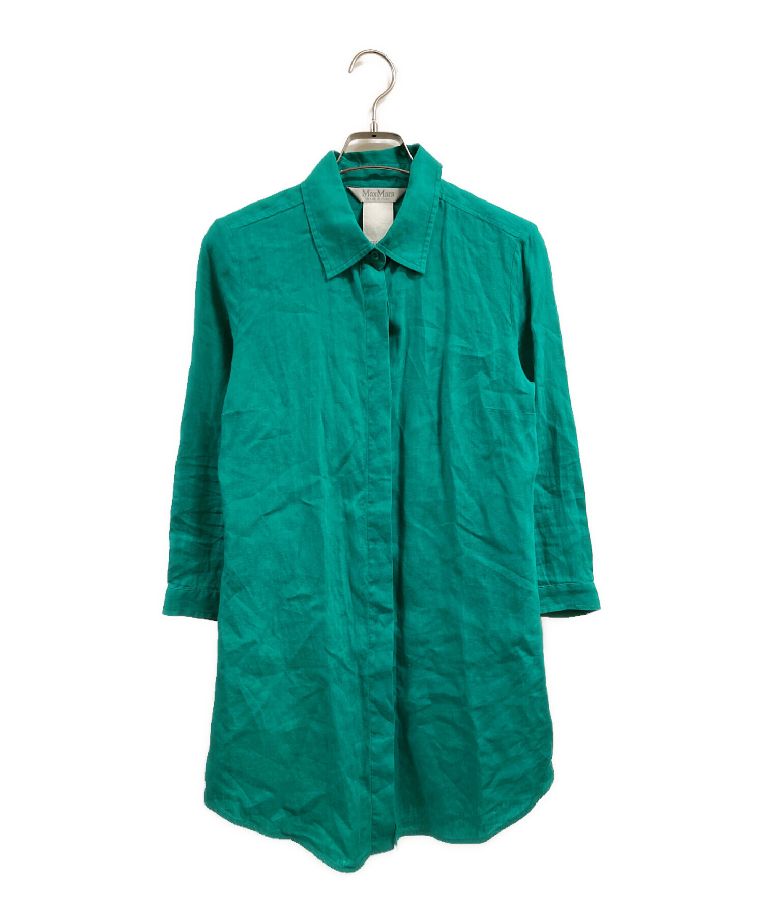 中古・古着通販】MaxMara (マックスマーラ) リネンシャツ グリーン