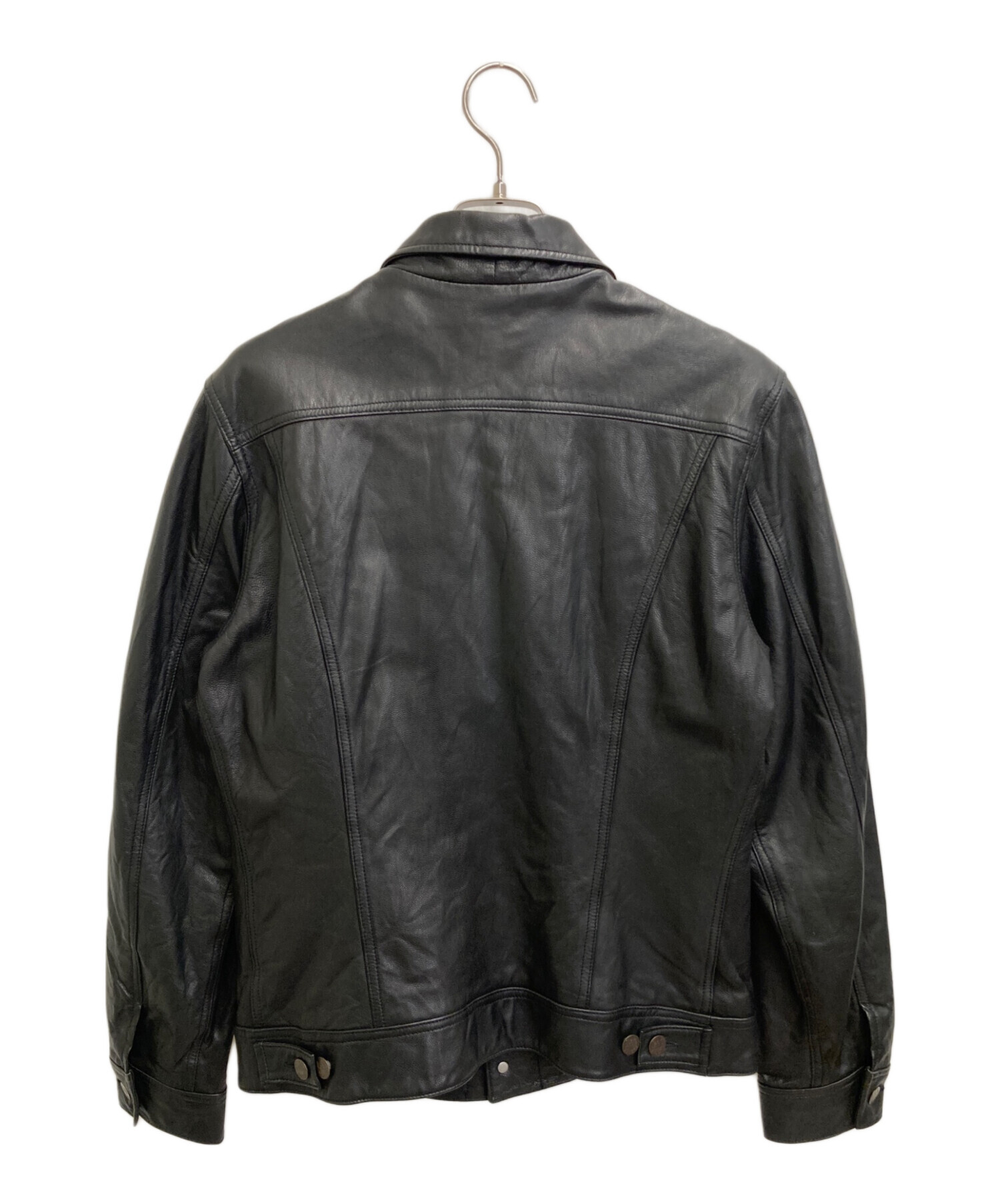 中古・古着通販】LEE (リー) レザートラッカージャケット ブラック