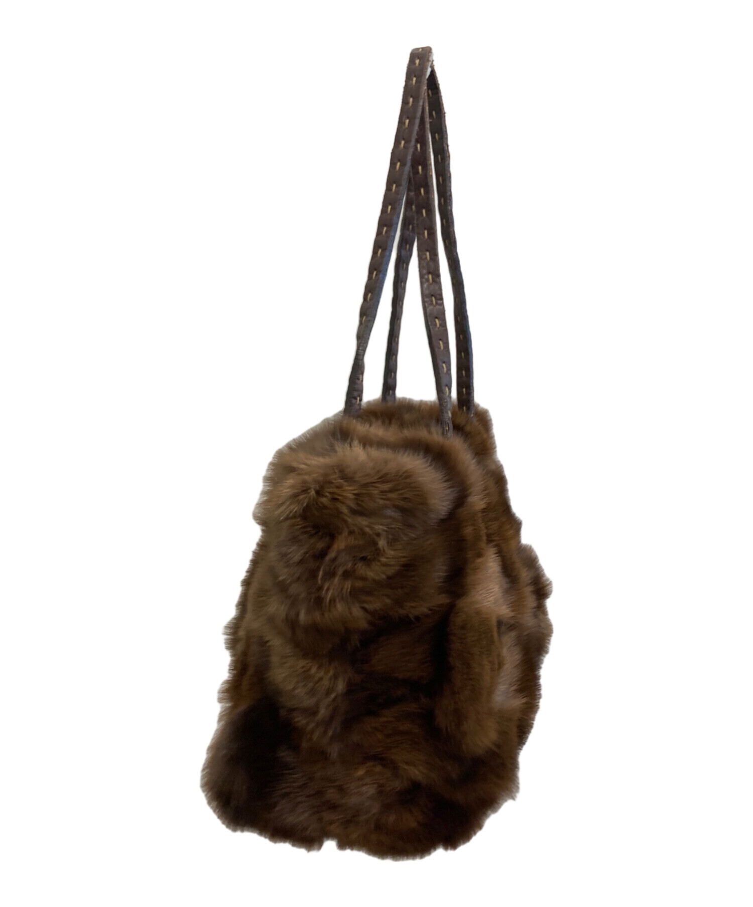 中古・古着通販】FENDI (フェンディ) ファーハンドバッグ ブラウン