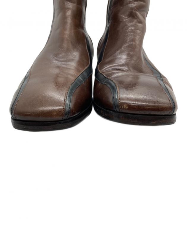 中古・古着通販】PRADA (プラダ) サイドジップブーツ ブラウン サイズ