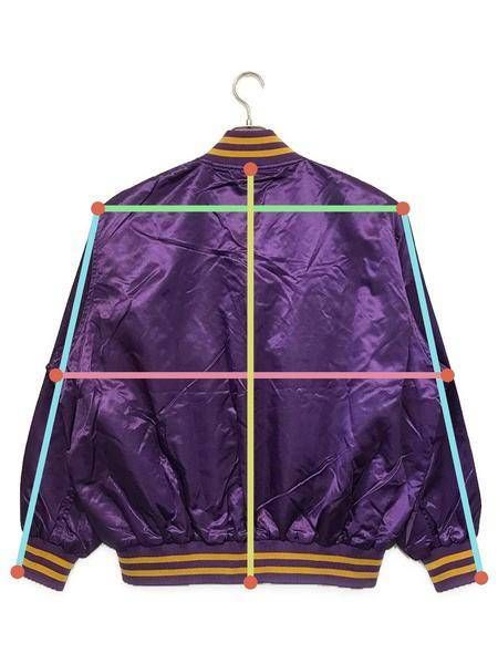 中古・古着通販】KEBOZ (ケボズ) SATIN VARSITY JACKET パープル