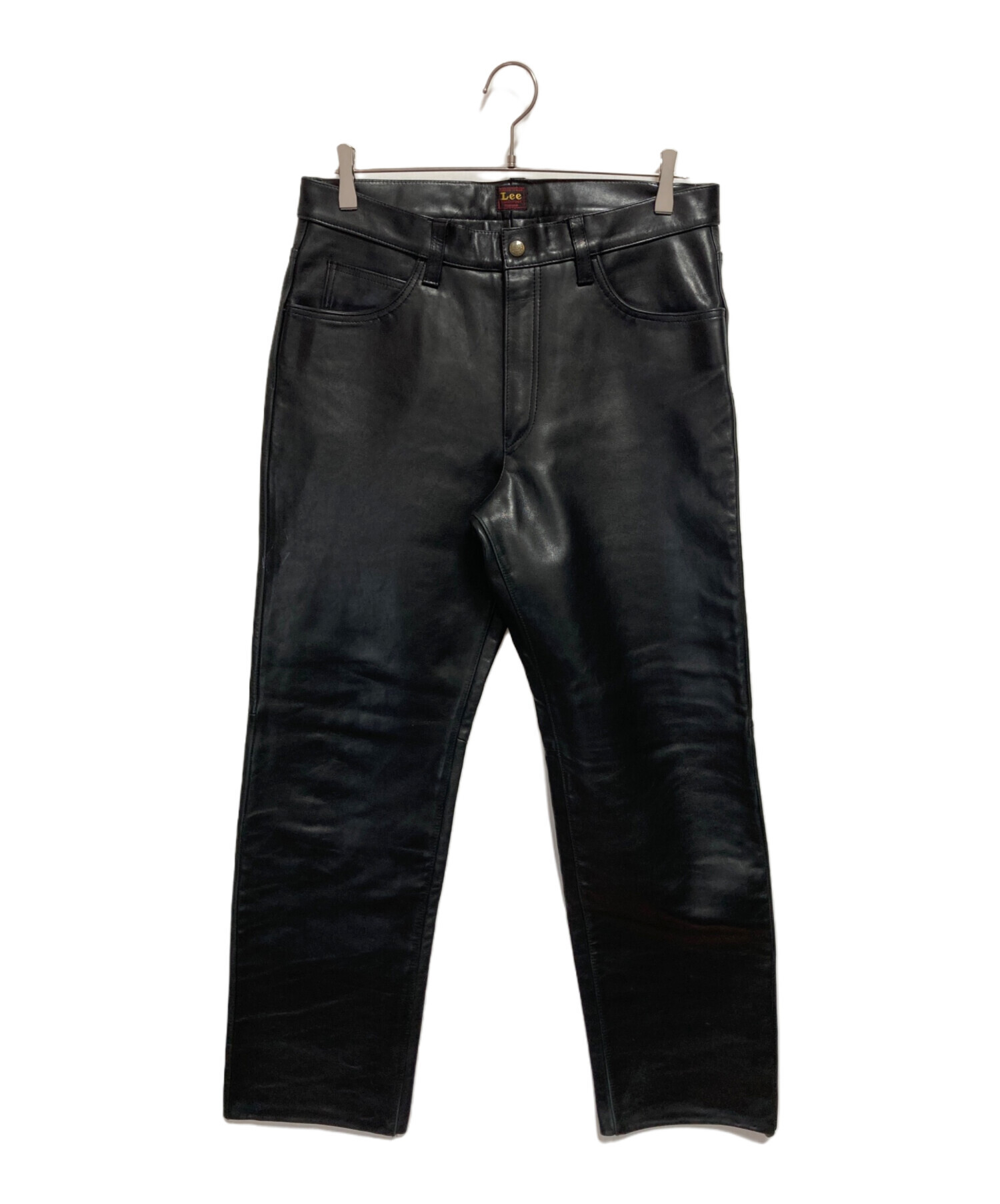 中古・古着通販】LEE (リー) レザーパンツ ブラック サイズ:34