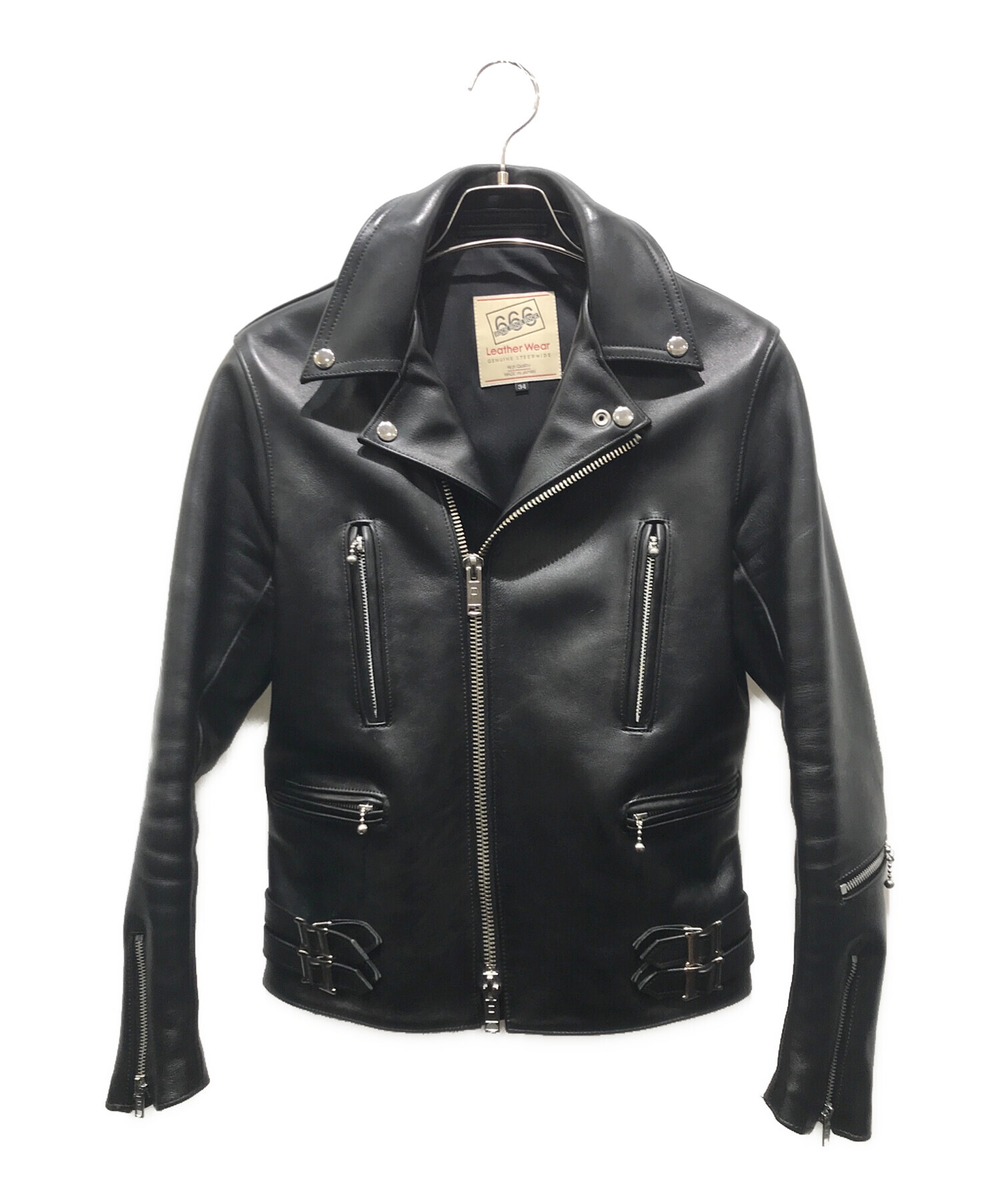 中古・古着通販】666 (666) タイトフィット サイドベルト ライダース