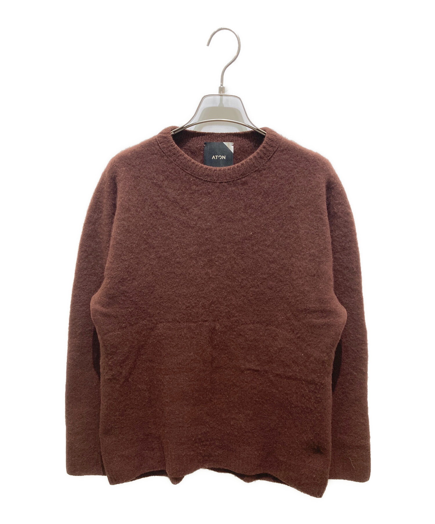 中古・古着通販】ATON (エイトン) クルーネックニット ブラウン サイズ