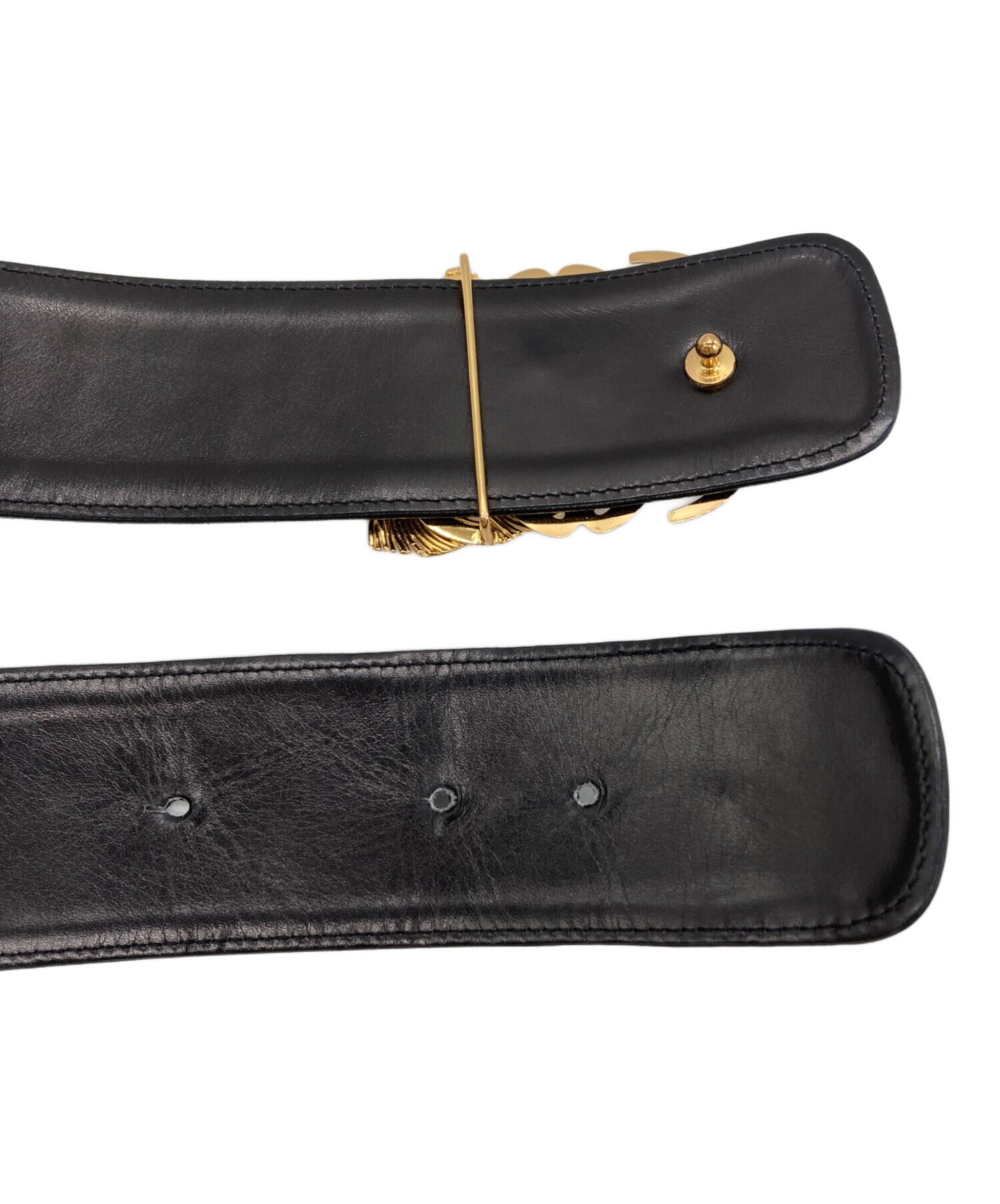 中古・古着通販】LOEWE (ロエベ) レザーベルト ブラック サイズ:75