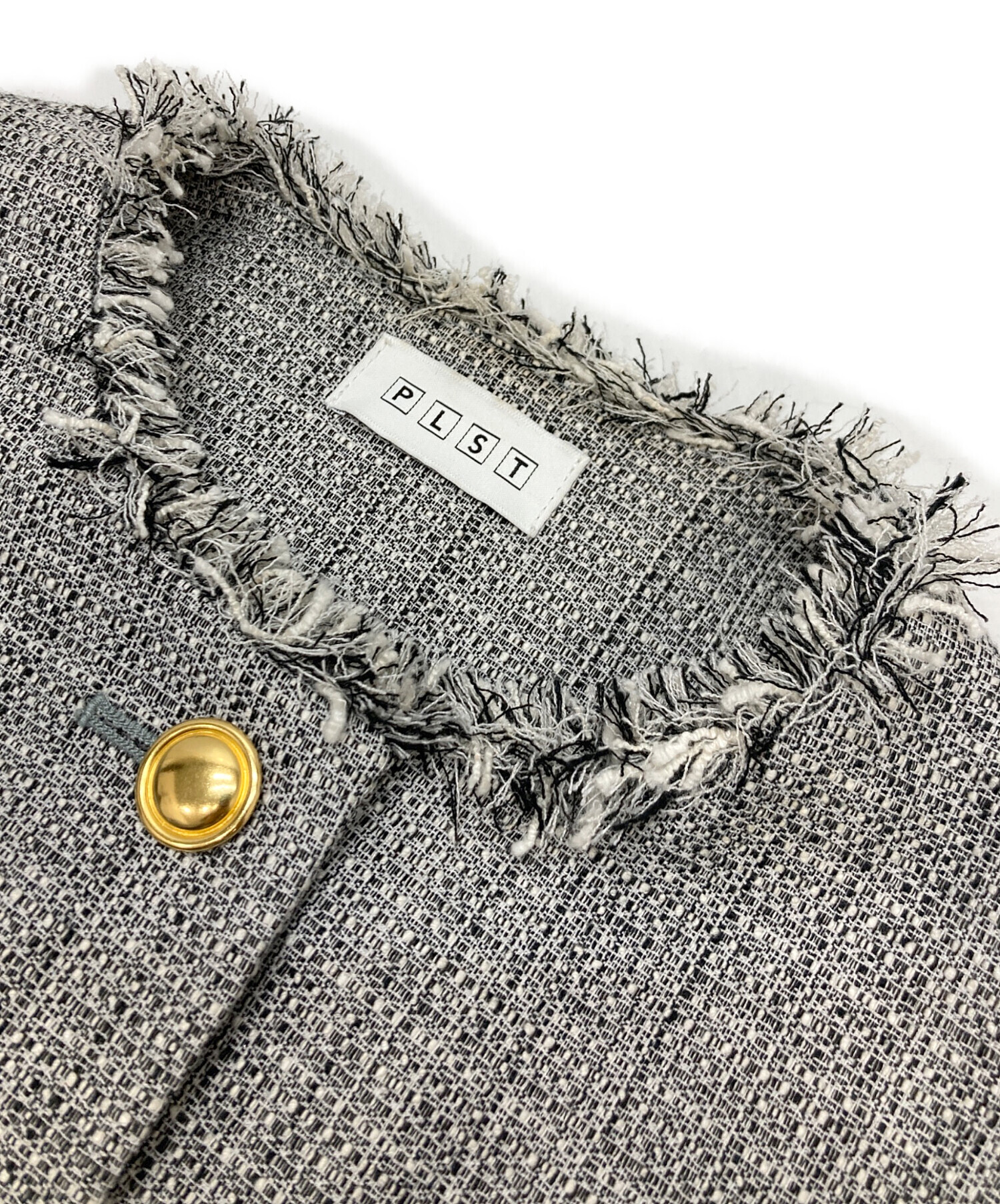 中古・古着通販】PLST (プラステ) ツイードメタルボタンジャケット