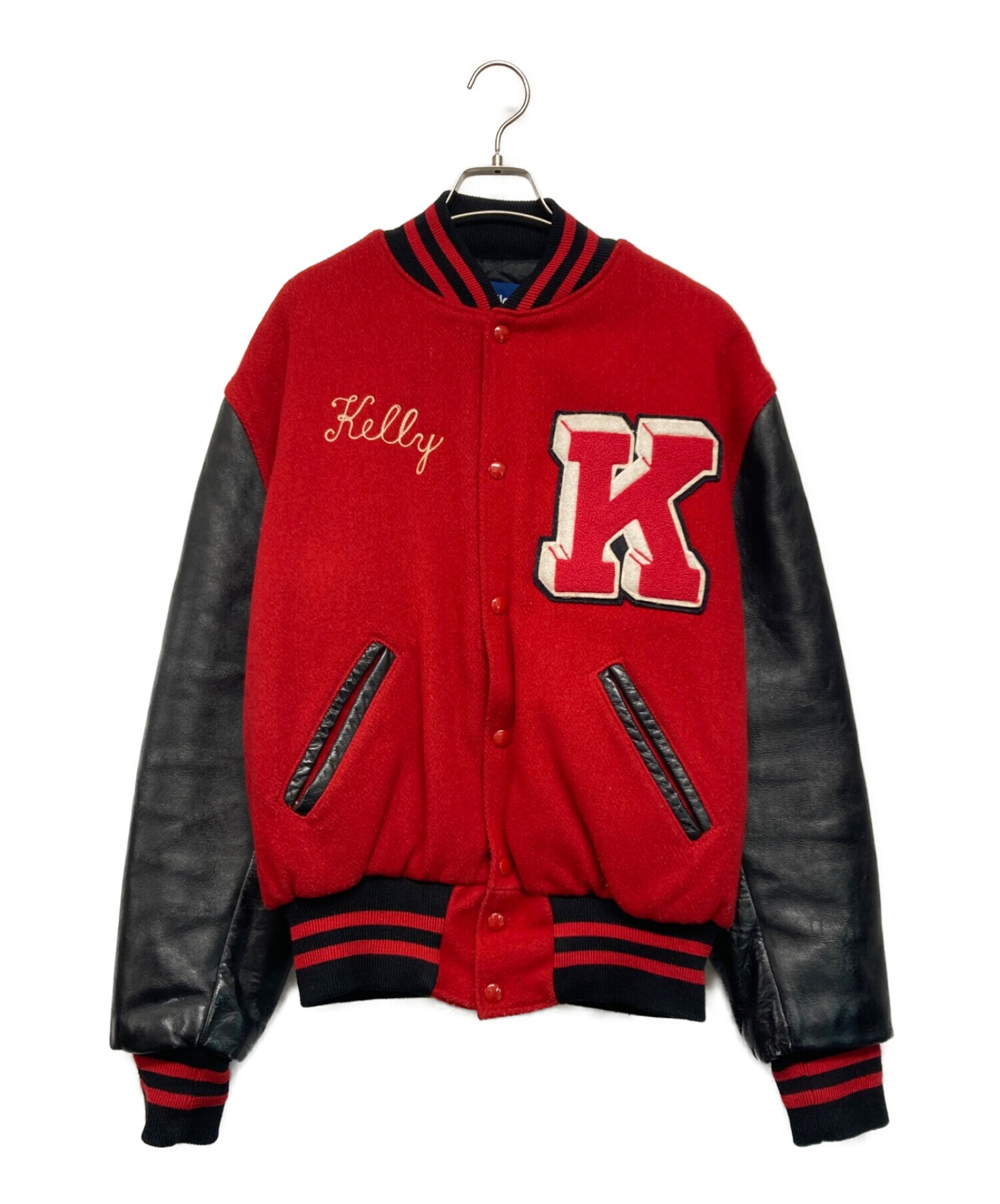 中古・古着通販】Holloway (ホロウェイ) 袖レザースタジャン レッド