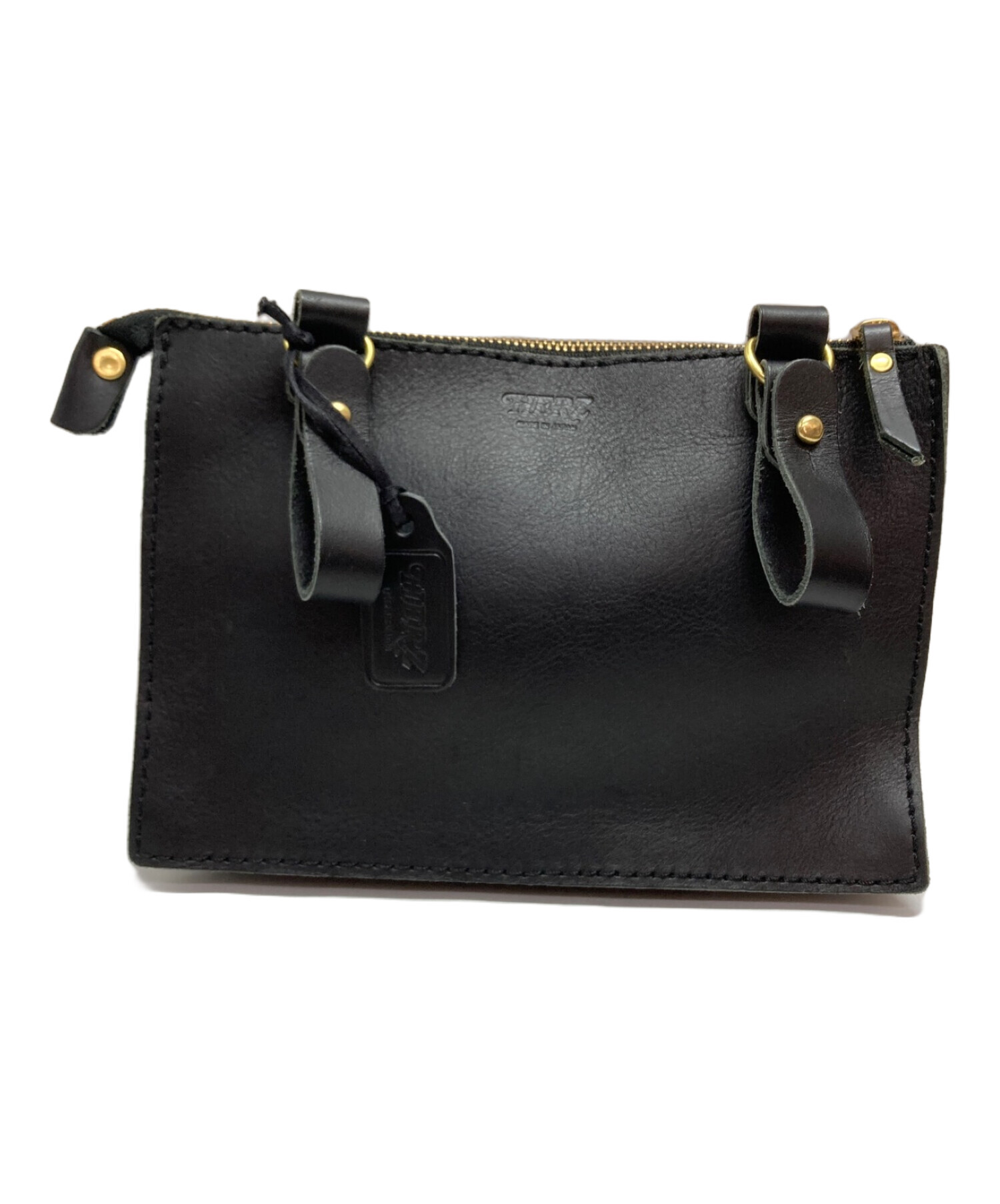 中古・古着通販】Herz (ヘルツ) スクエアレザーベルトポーチ ブラック