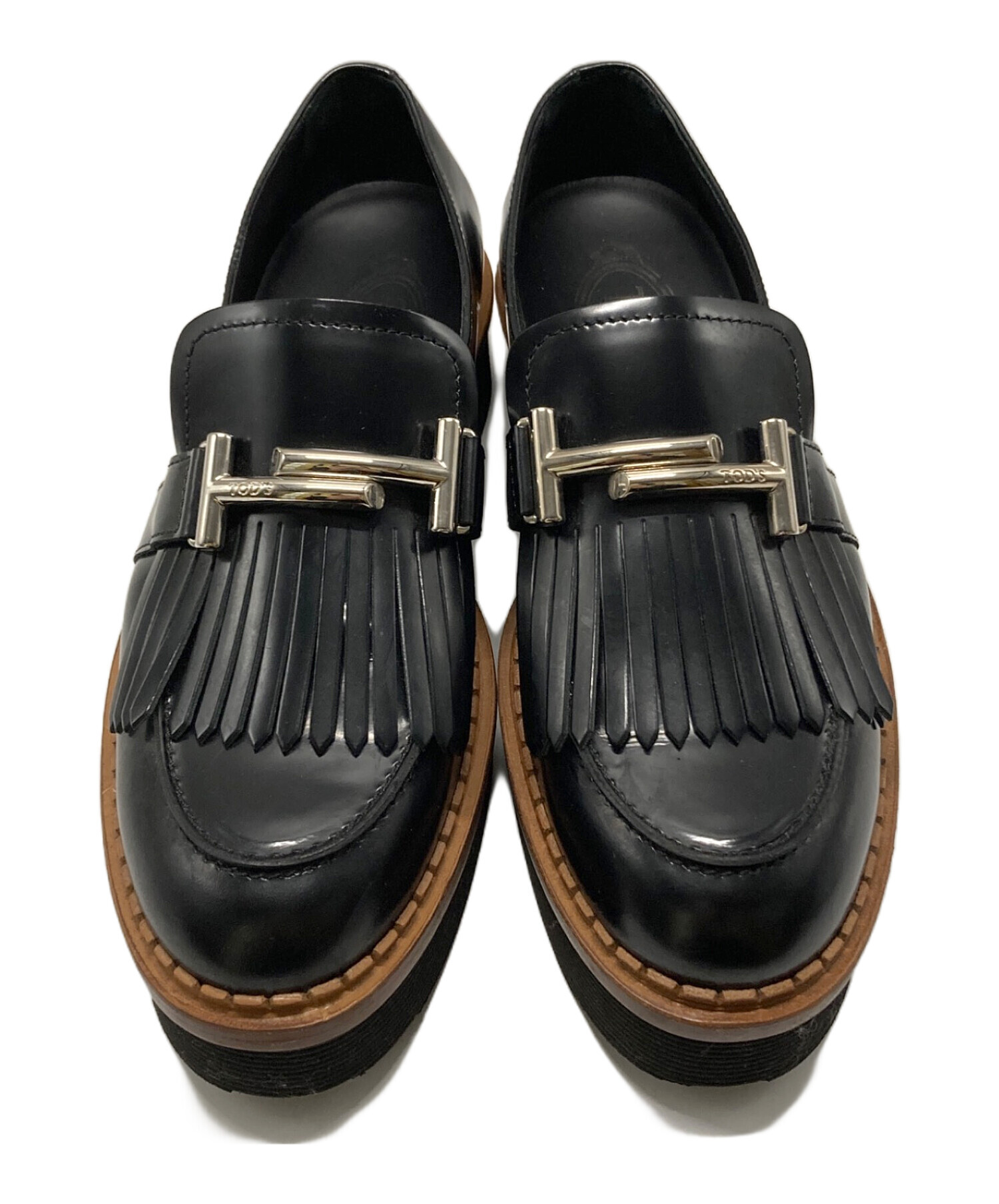 中古・古着通販】TOD'S (トッズ) ダブルTタッセルローファー ブラック