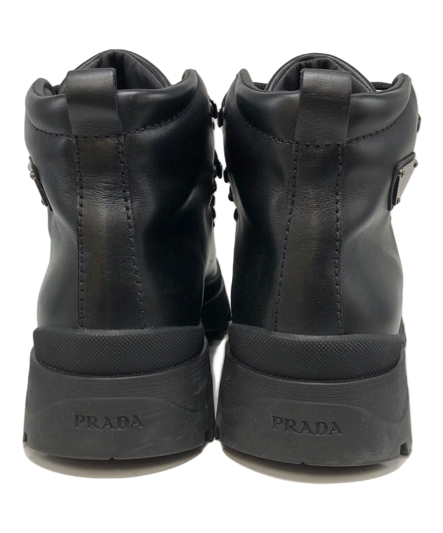 中古・古着通販】PRADA (プラダ) Brixxen レザー ブーツ ブラック