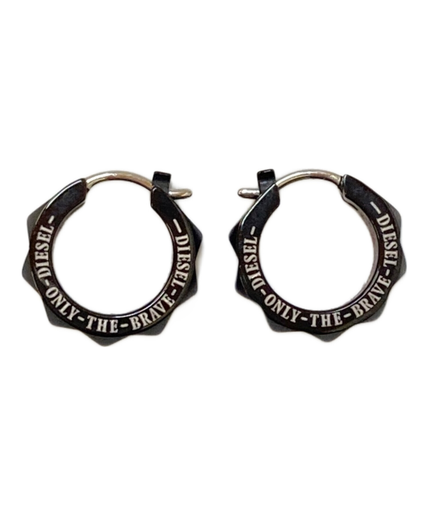 中古・古着通販】DIESEL (ディーゼル) フープブラックピアス ブラック