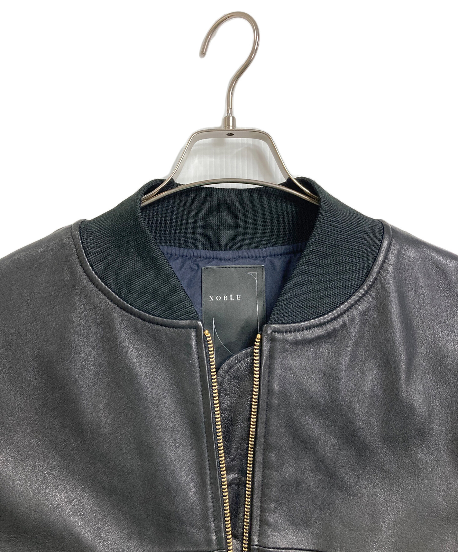 中古・古着通販】Noble (ノーブル) ラムレザーMA-1ブルゾン アウター