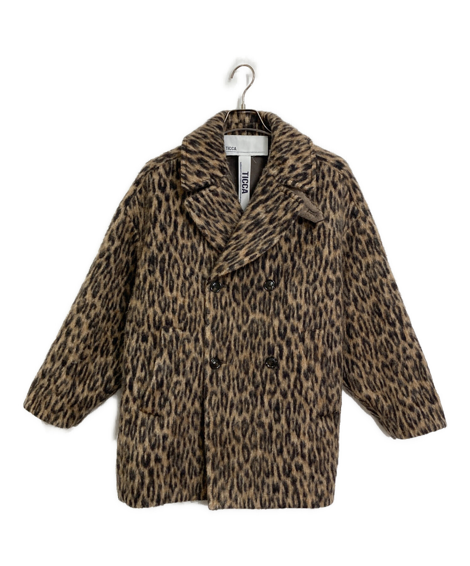 中古・古着通販】ticca (ティッカ) レオパードシャギーピーコート 24AW