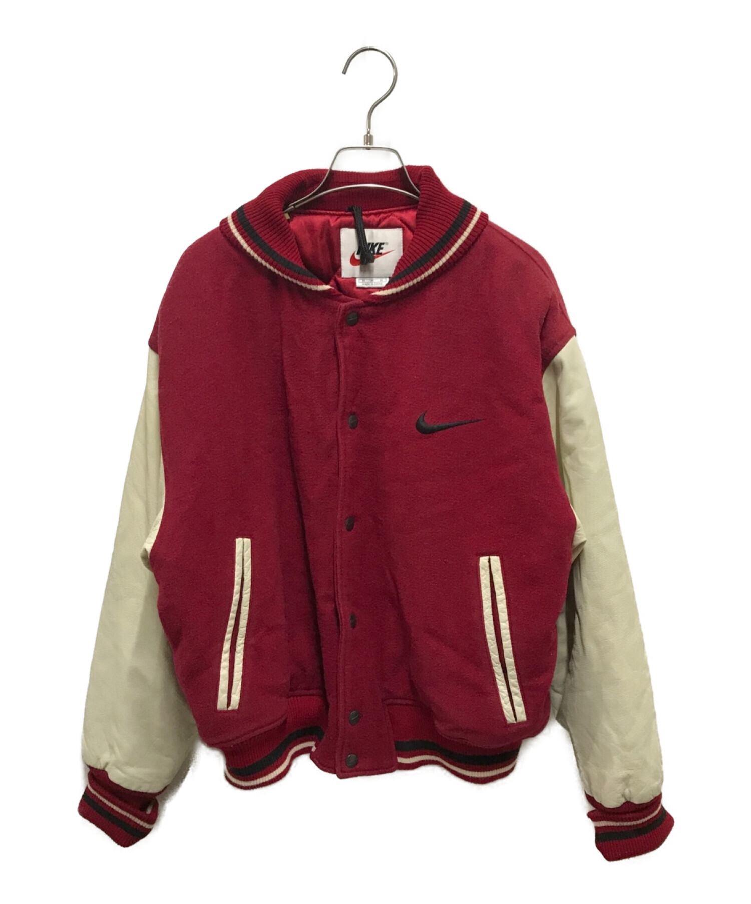 中古・古着通販】NIKE (ナイキ) レザー切替スタジャン レッド サイズ:M