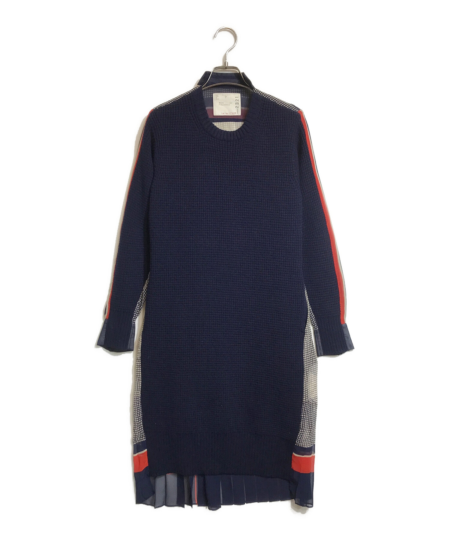 中古・古着通販】sacai (サカイ) ドッキングウールニットワンピース