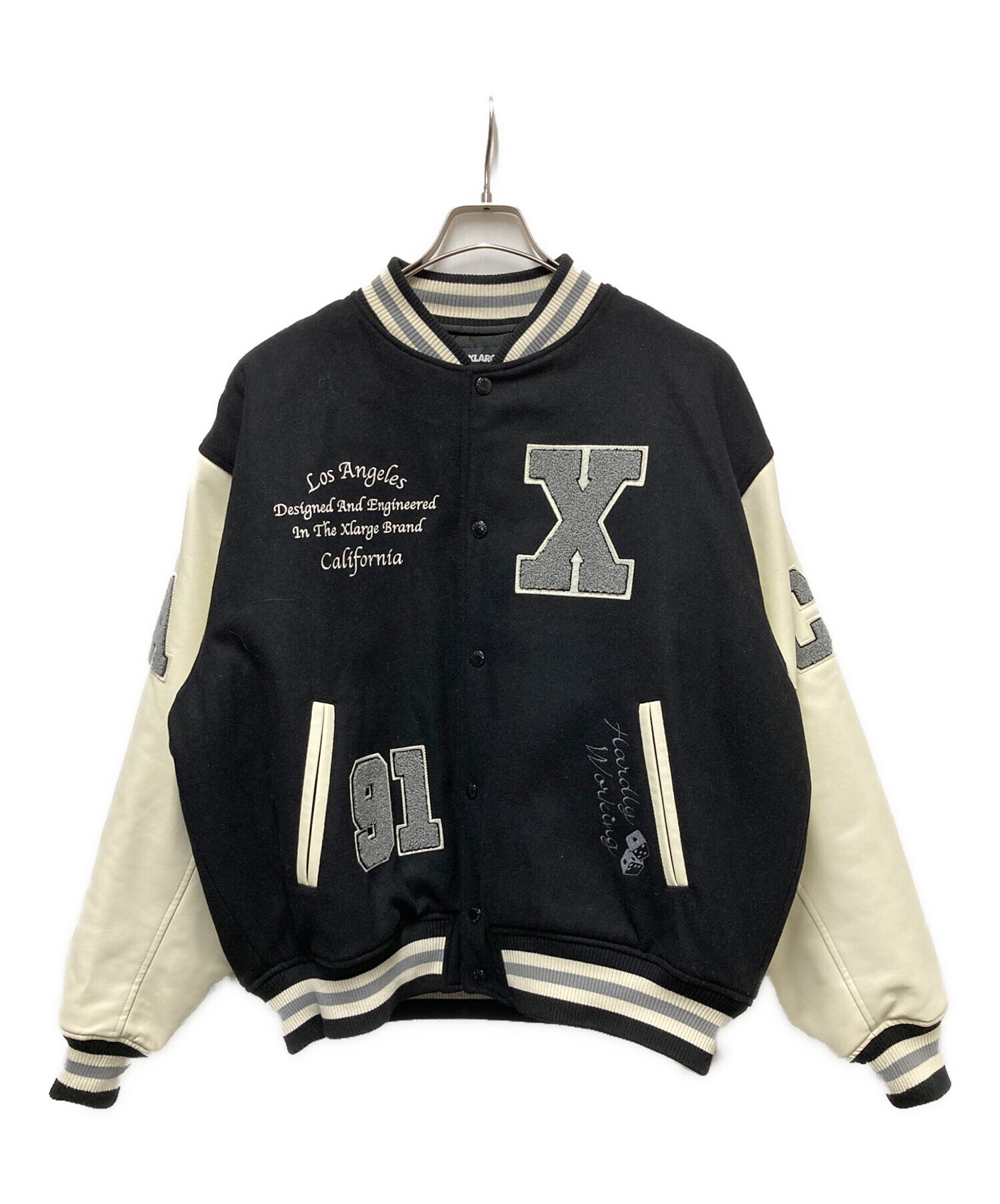 中古・古着通販】X-LARGE (エクストララージ) スタジャン ブラック