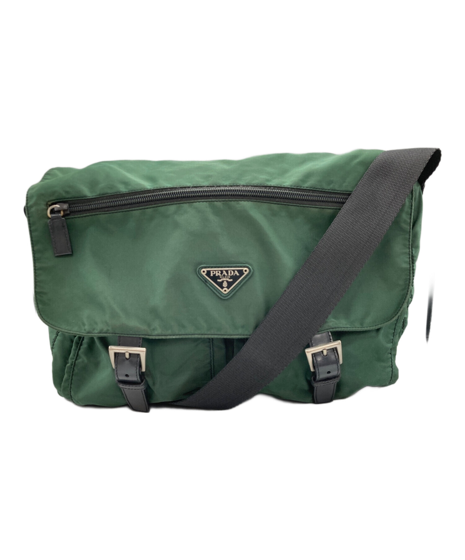 中古・古着通販】PRADA (プラダ) ナイロンショルダーバッグ グリーン