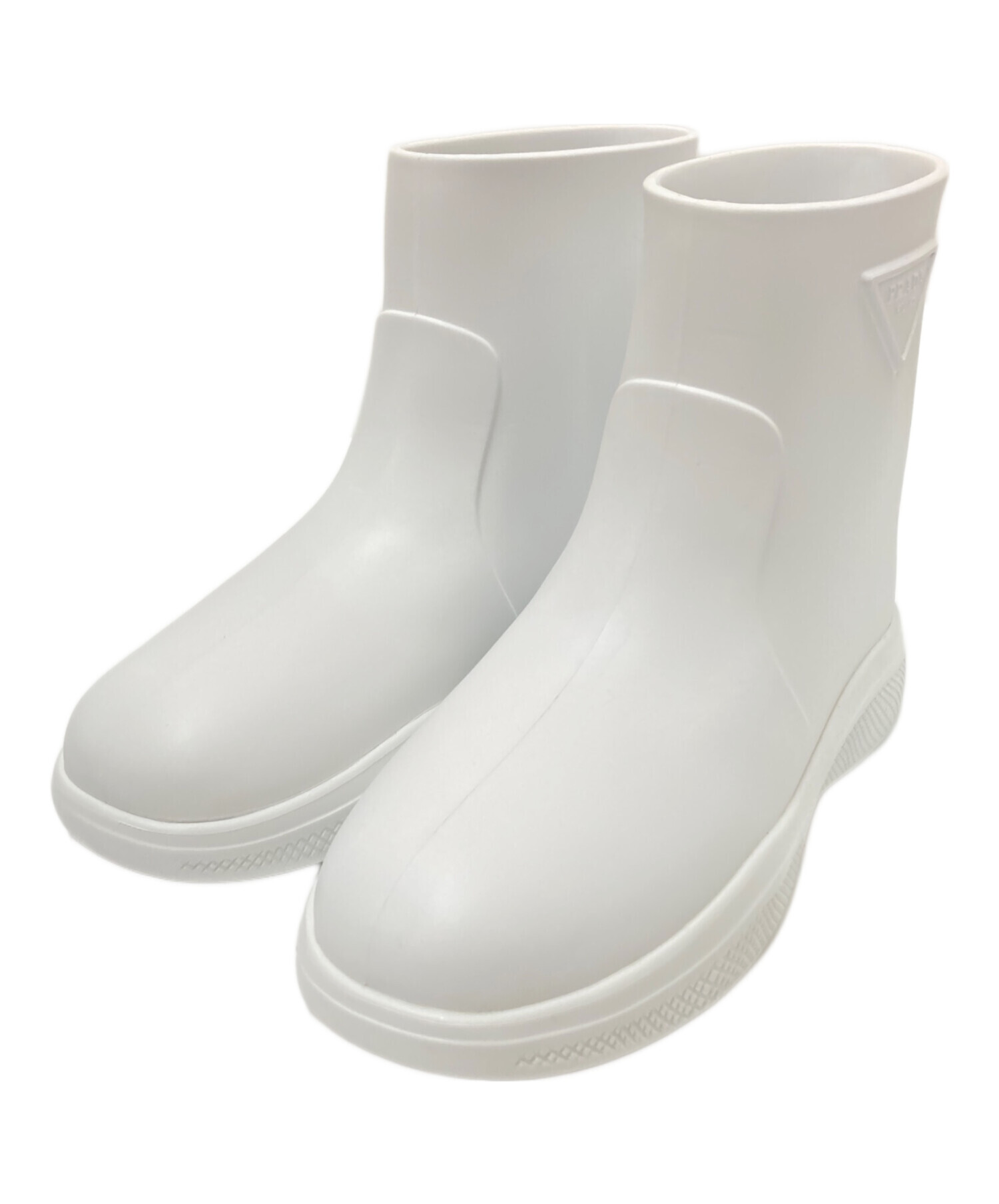 中古・古着通販】PRADA (プラダ) レインブーツ ホワイト サイズ:39
