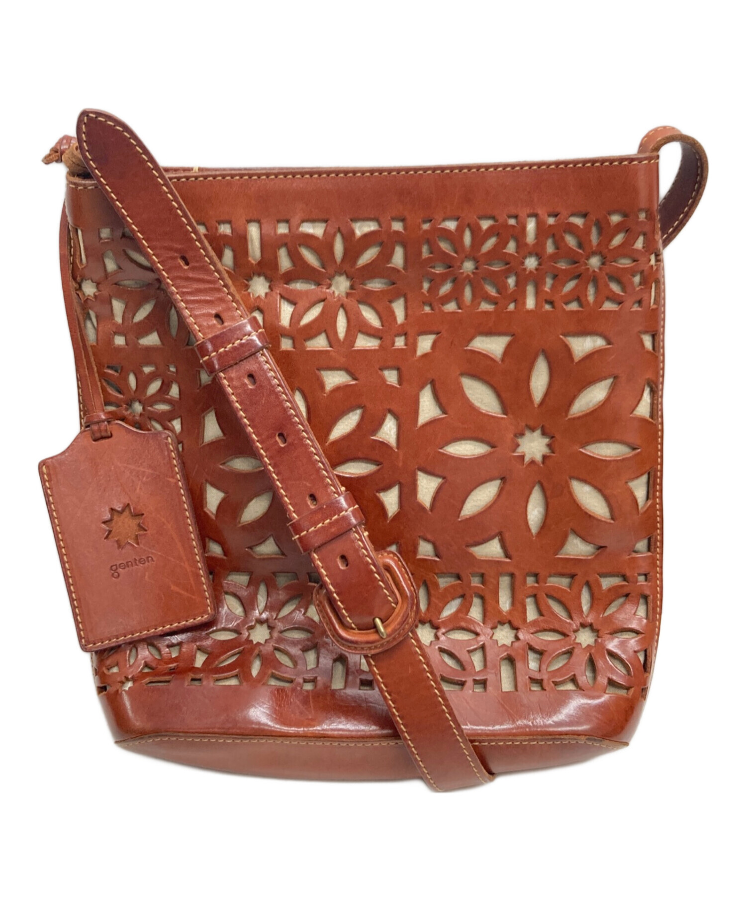 中古・古着通販】genten (ゲンテン) カットワークレザーショルダー