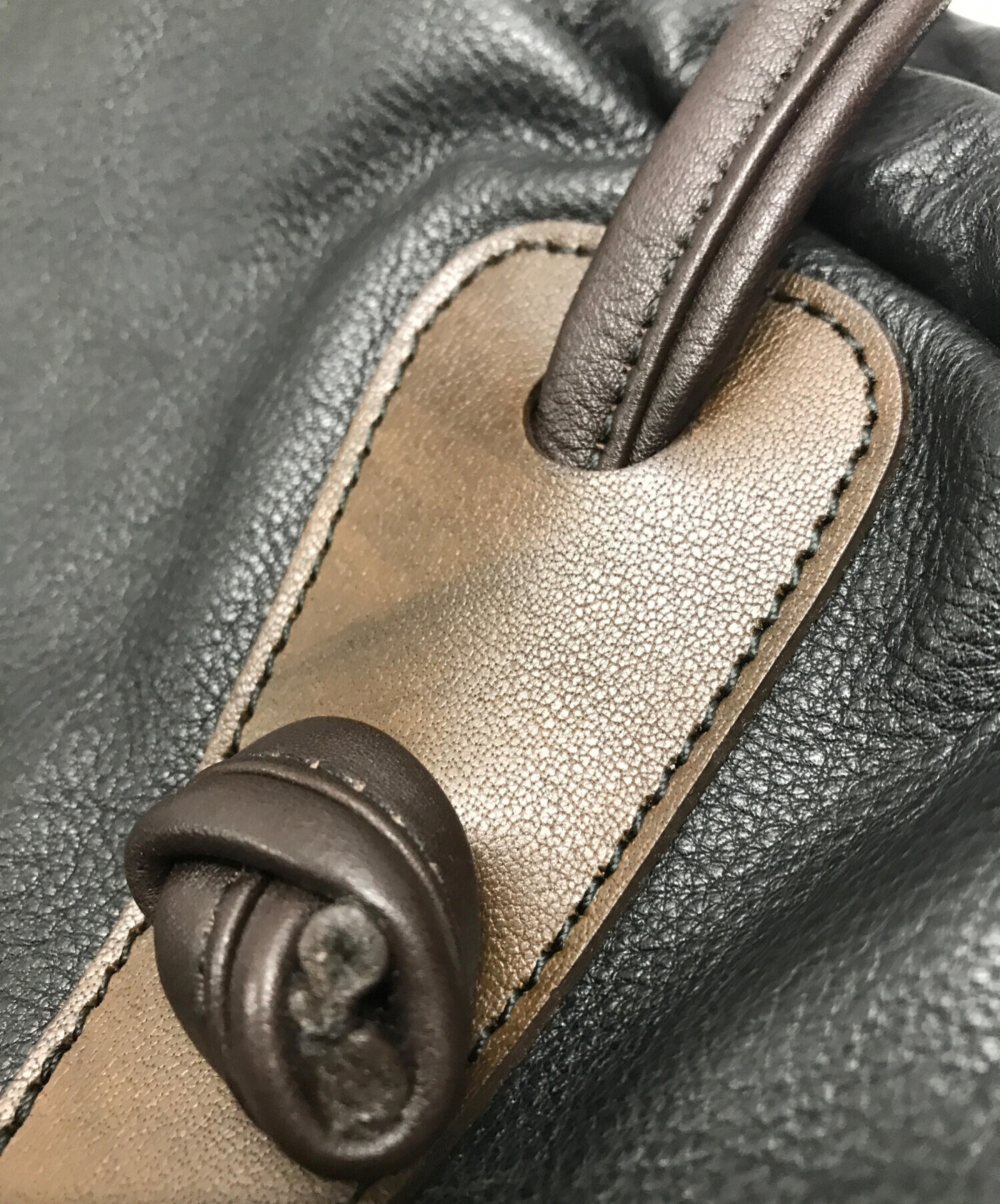 中古・古着通販】IBIZA (イビサ) レザーハンドバッグ ブラック