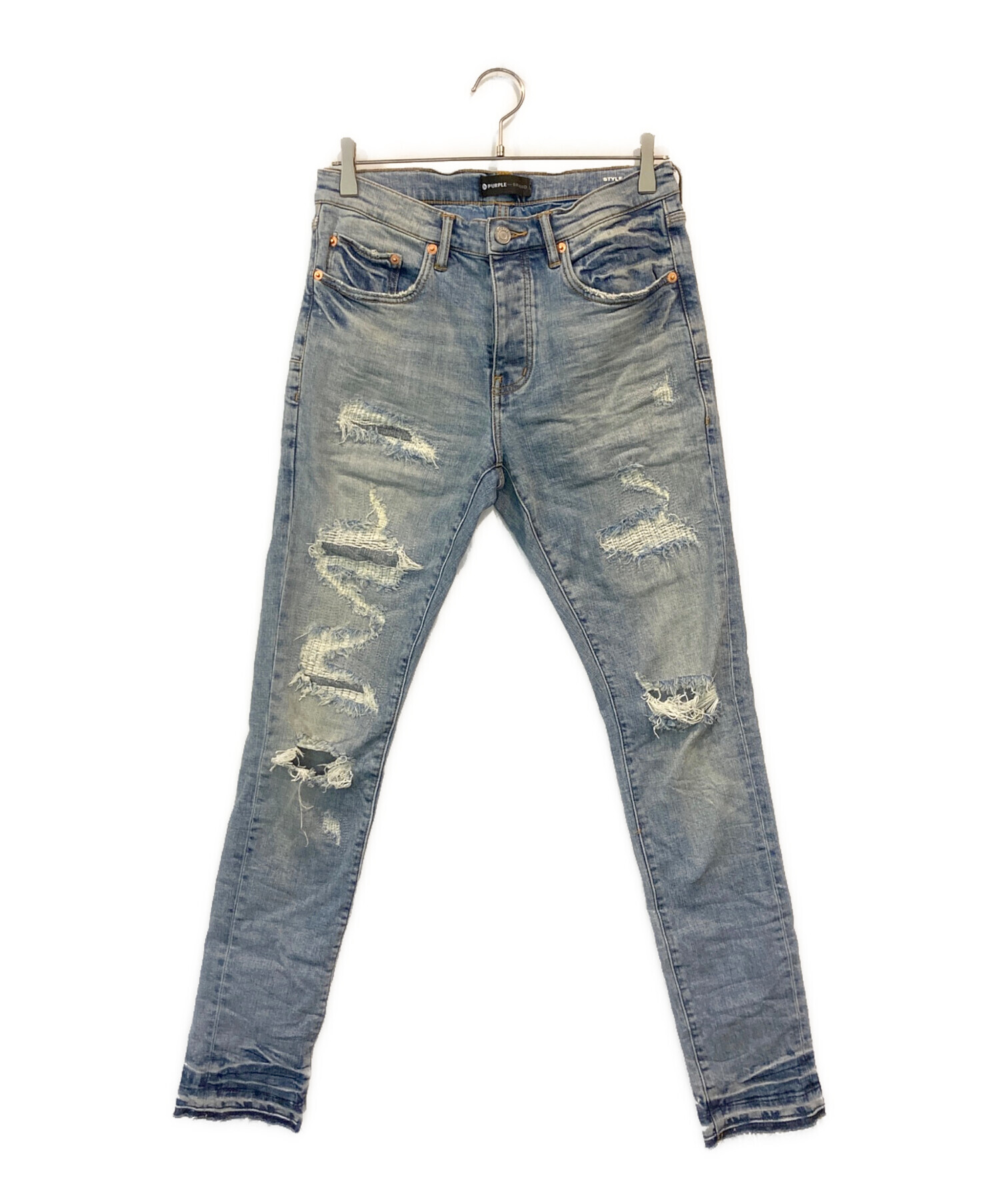 中古・古着通販】PURPLE BRAND (パープルブランド) ダメージ加工デニム