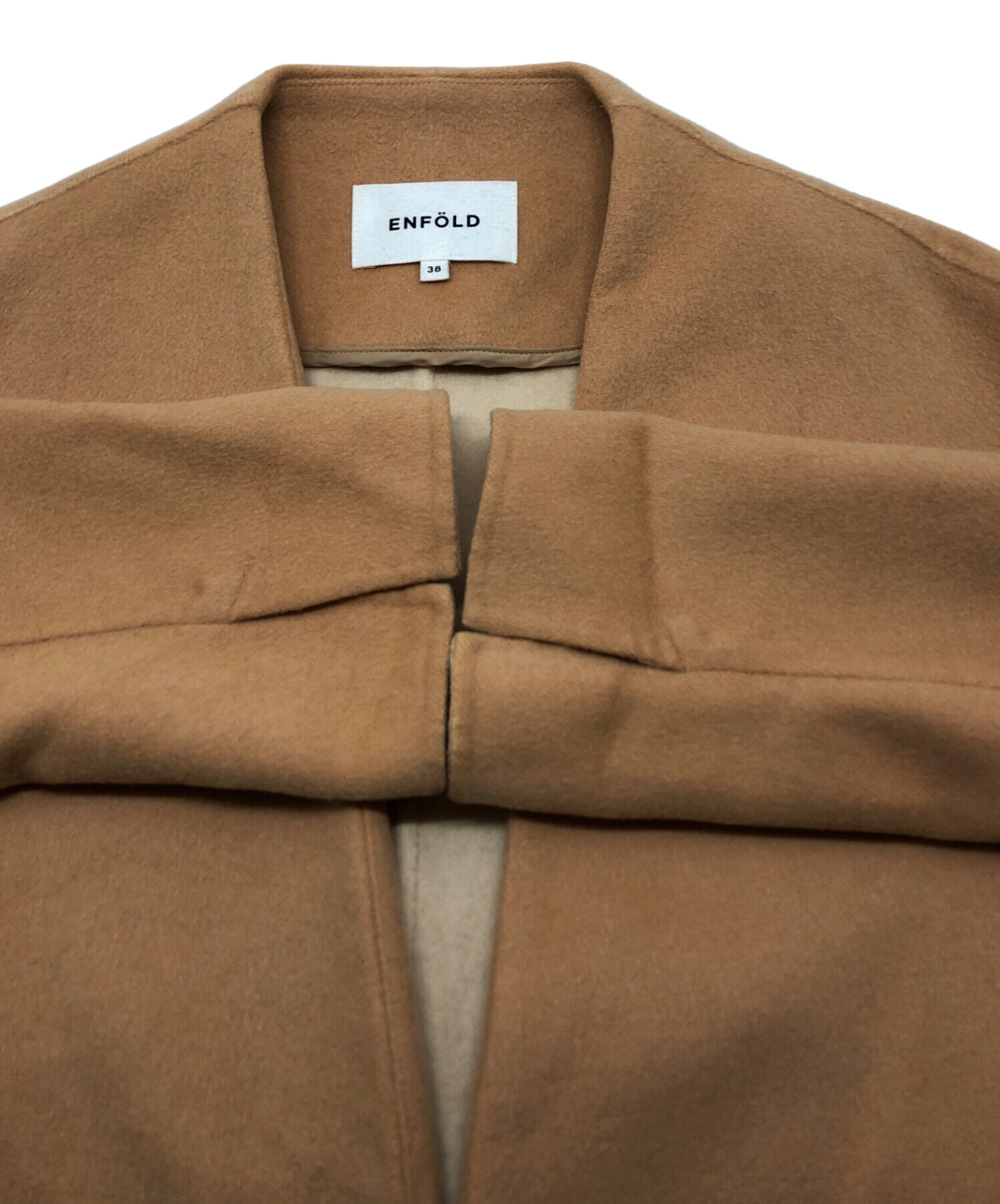 中古・古着通販】ENFOLD (エンフォルド) ウールリバーノーカラーコート