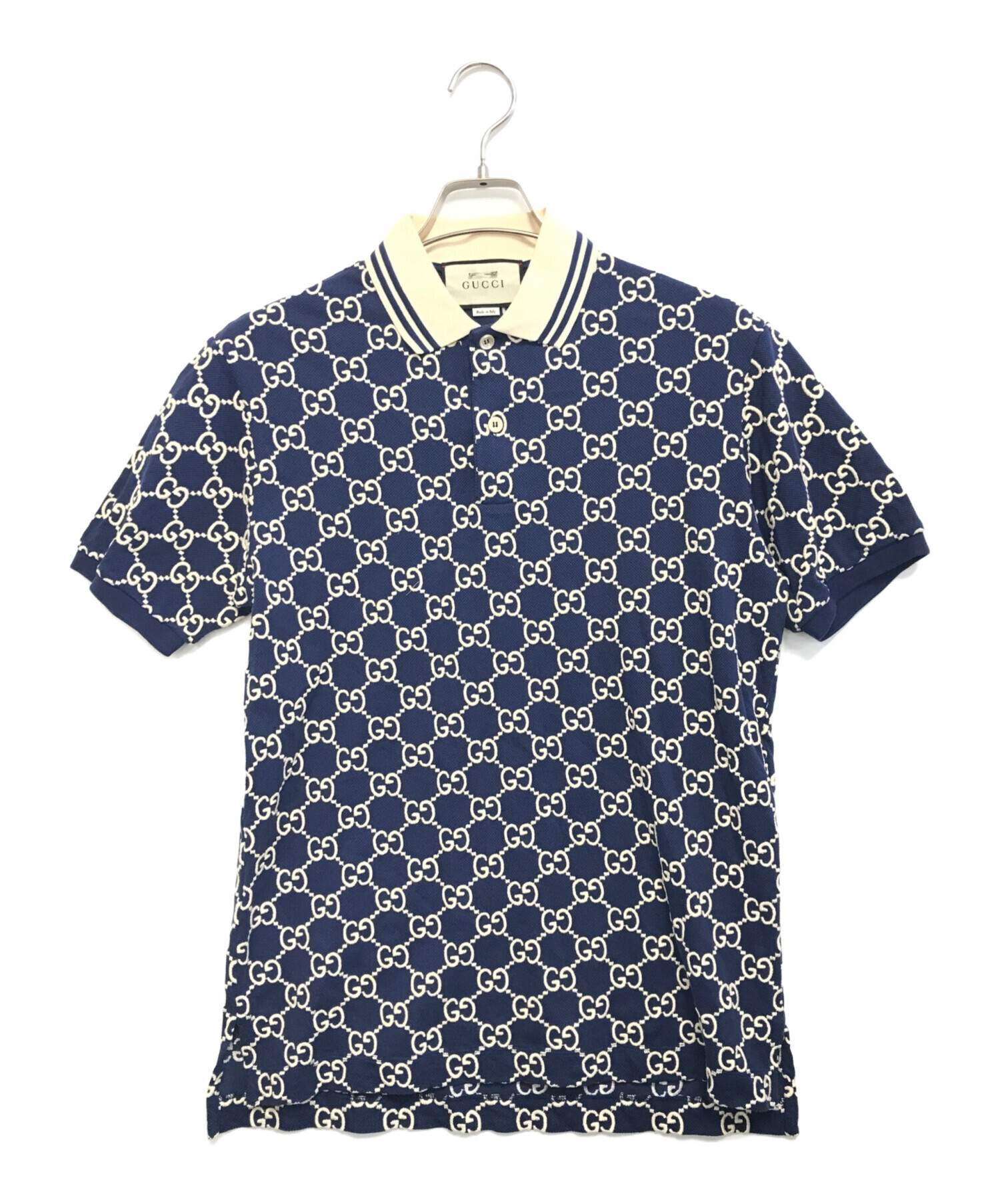 中古・古着通販】GUCCI (グッチ) GG総柄ポロシャツ ブルー サイズ:XS