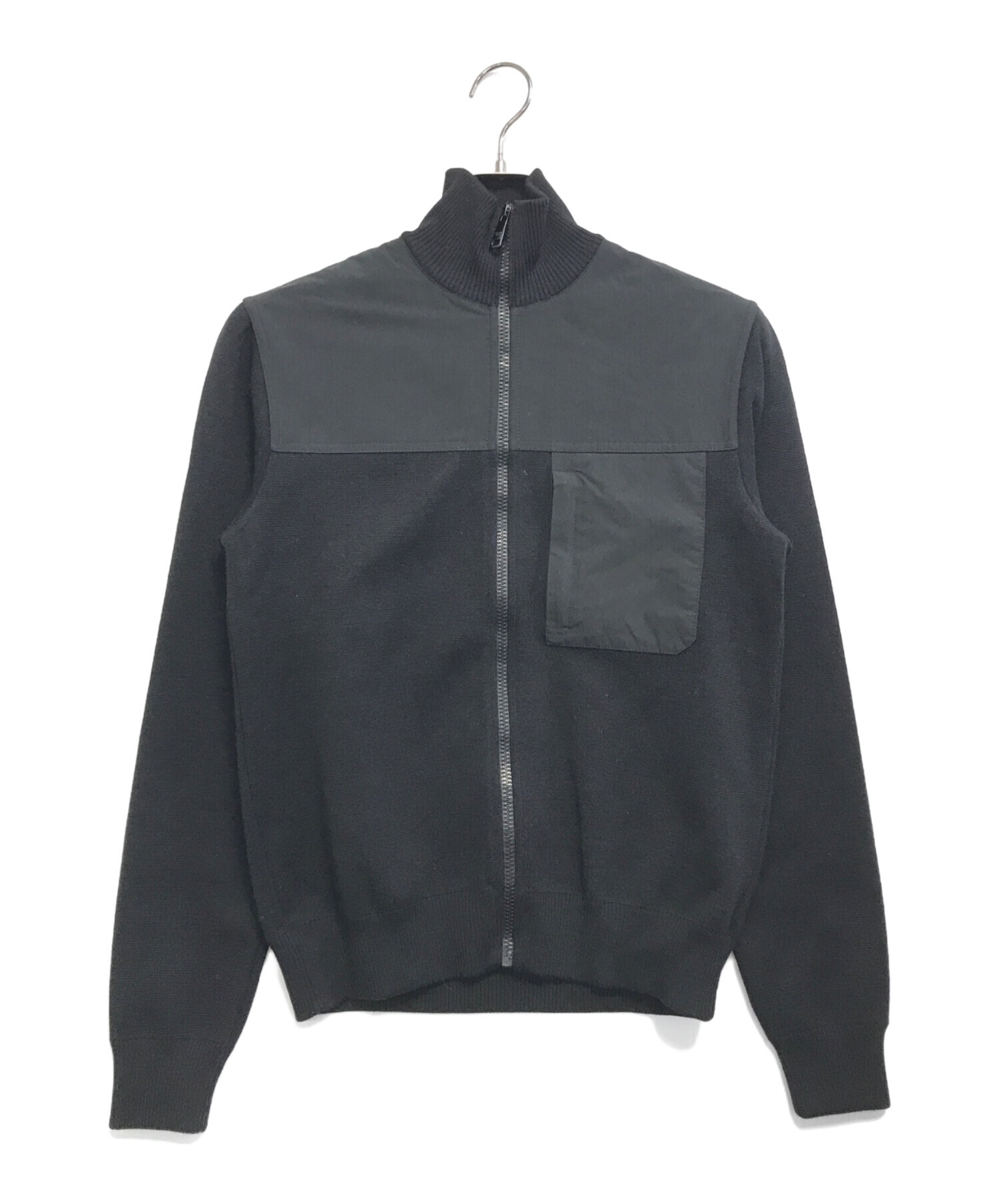 美品 プラダ ドライバーズニット 三角プレート ブラック Mサイズ 現行