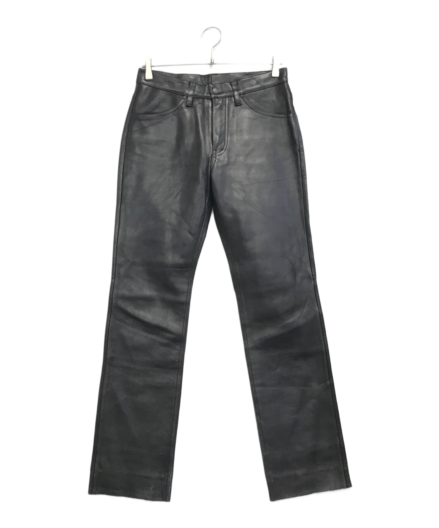 中古・古着通販】LEVI'S (リーバイス) レザーパンツ ブラック サイズ