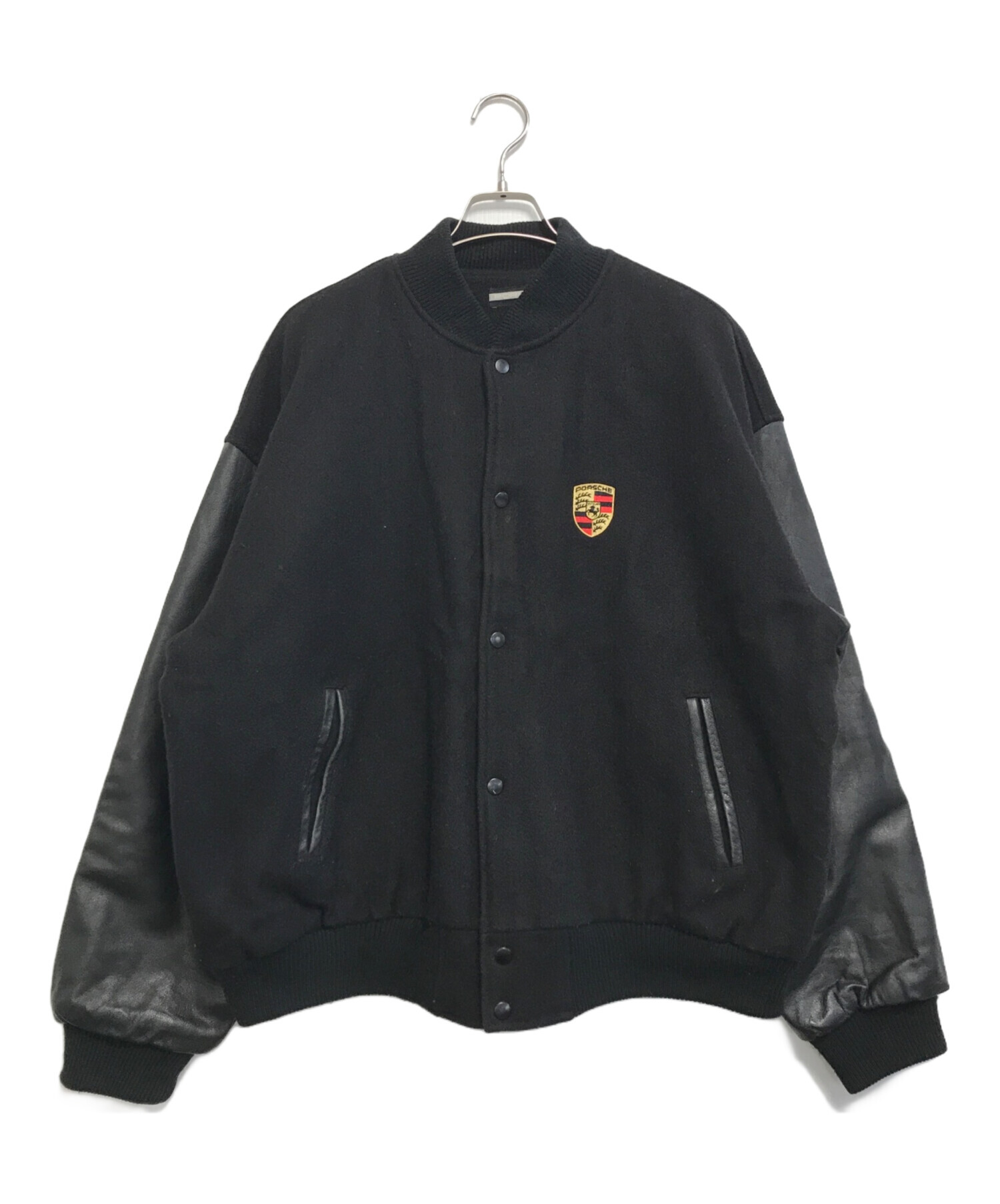 中古・古着通販】PORCHE (ポルシェ) レザー切替ウールスタジャン