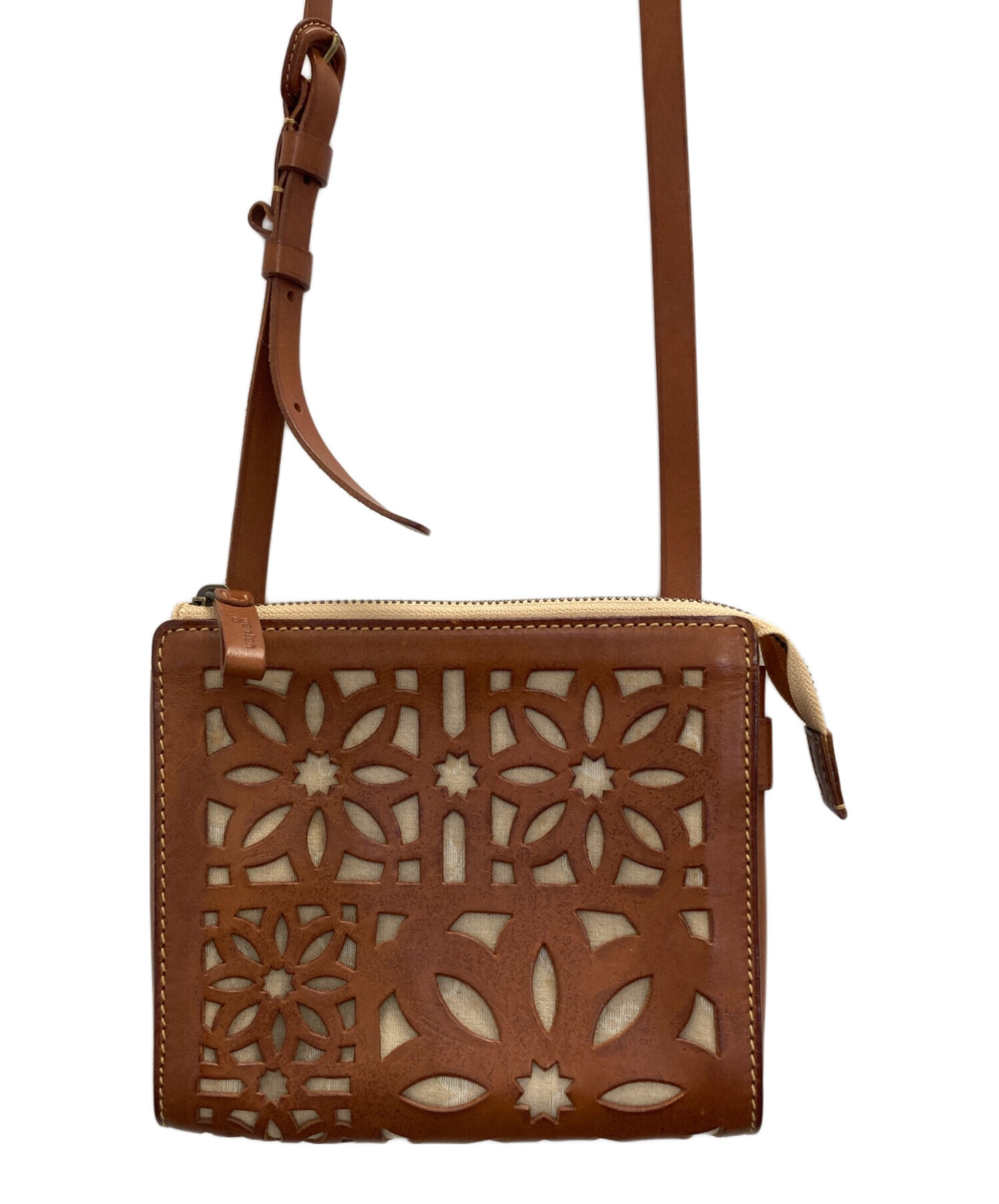 中古・古着通販】genten (ゲンテン) カットワークレザーショルダー